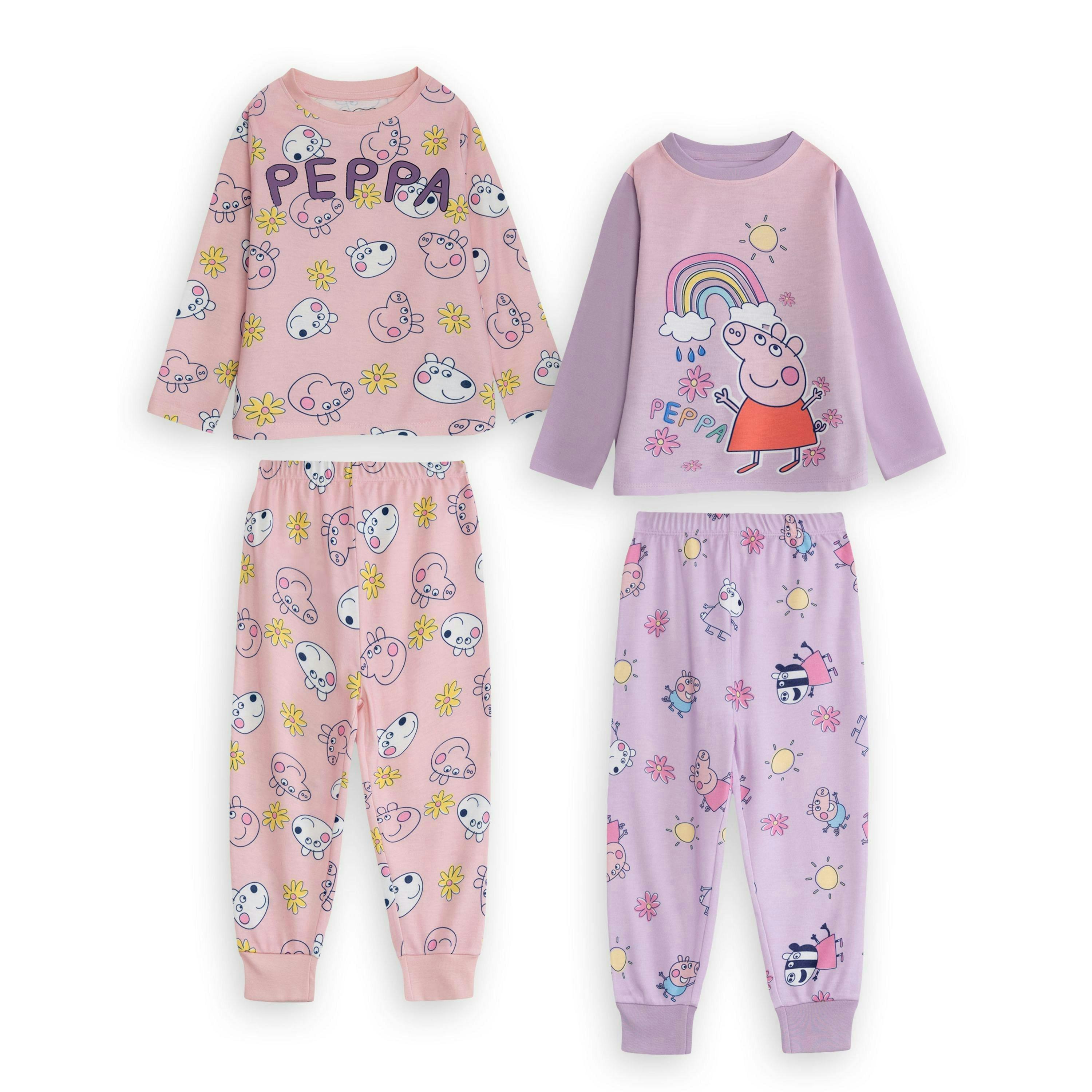 Peppa Pig Girls Multicoloured Character Long Sleeve Long Leg Pyjama Set by Vanilla Underground , view 1 of 6