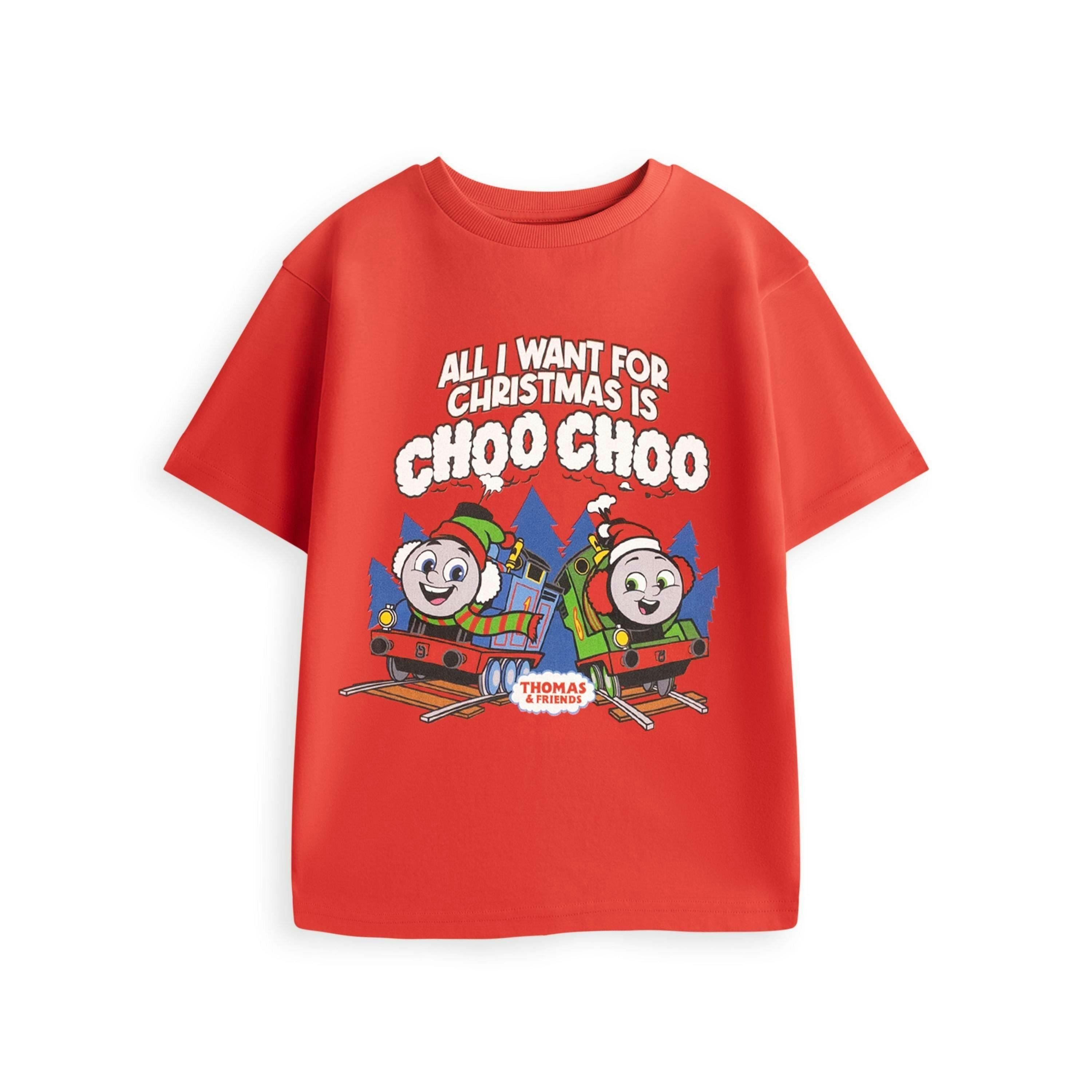 Thomas and Friends Unisex Kids Red Choo Choo Short Sleeved T-Shirt by Vanilla Underground , view 1 of 4