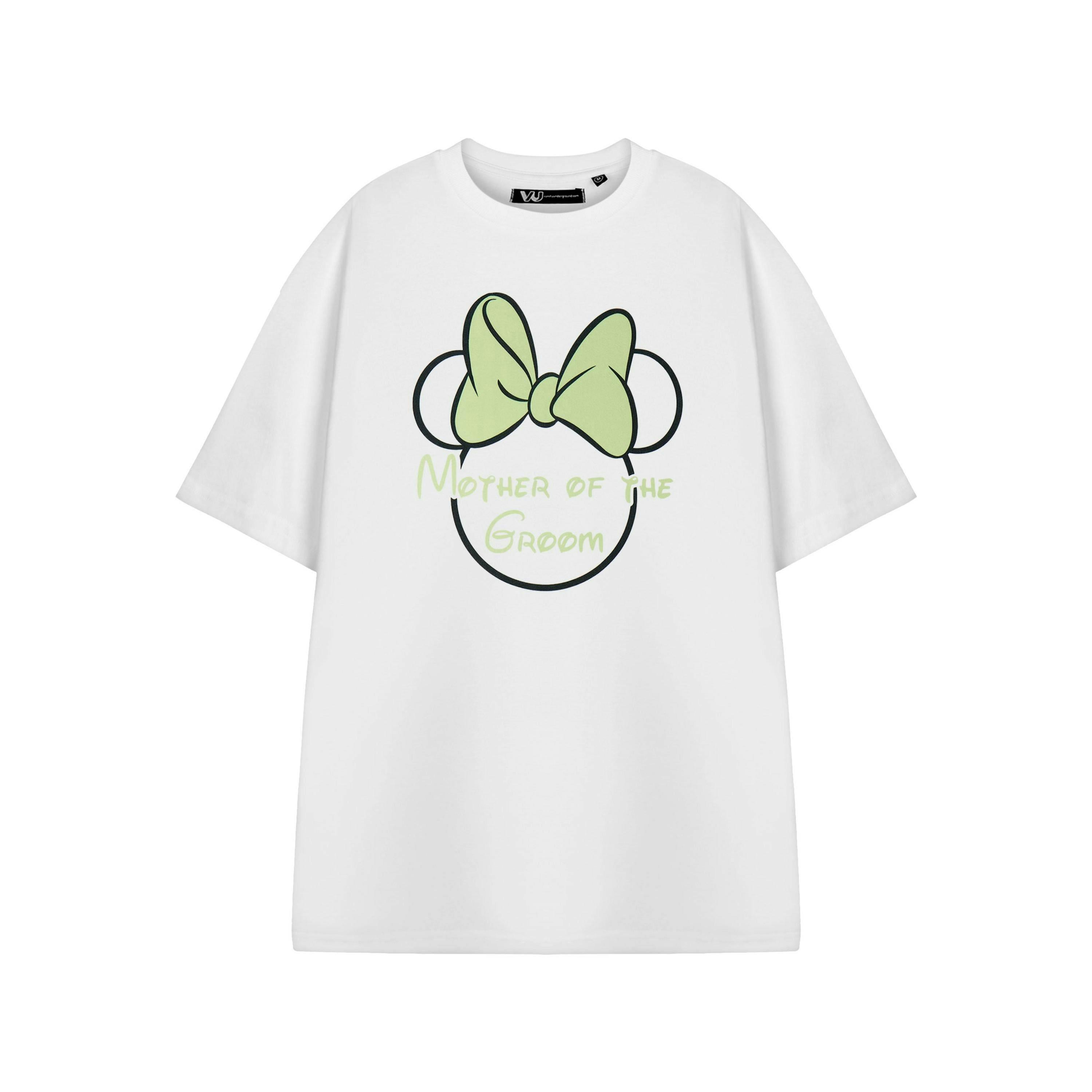 Disney Minnie Mouse Womens White Mother Of The Groom Hen Party Short Sleeved T-Shirt by Vanilla Underground , view 1 of 3