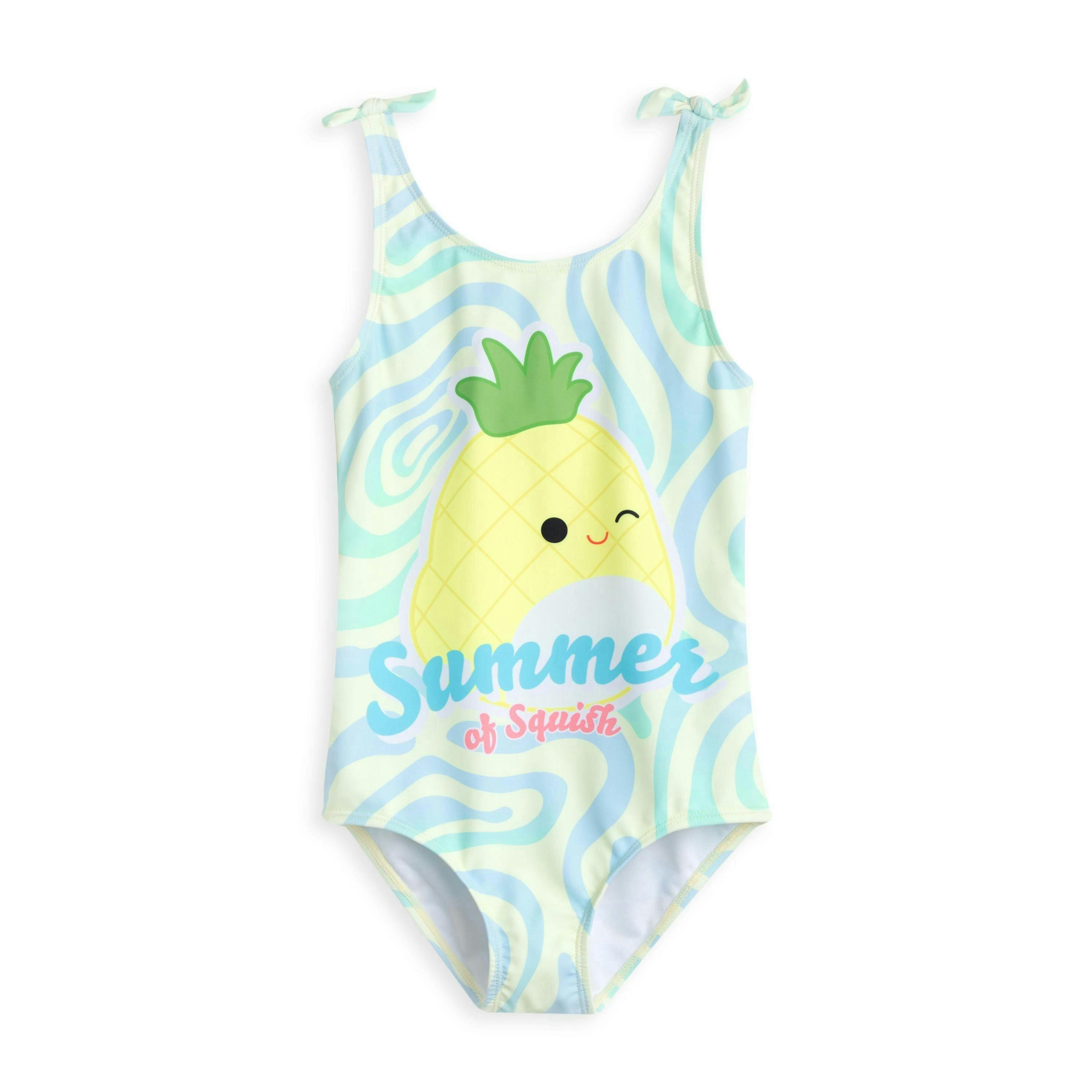 Squishmallows Girls Yellow Summer Of Squish 1 Piece Swimming Costume by Vanilla Underground , view 1 of 6