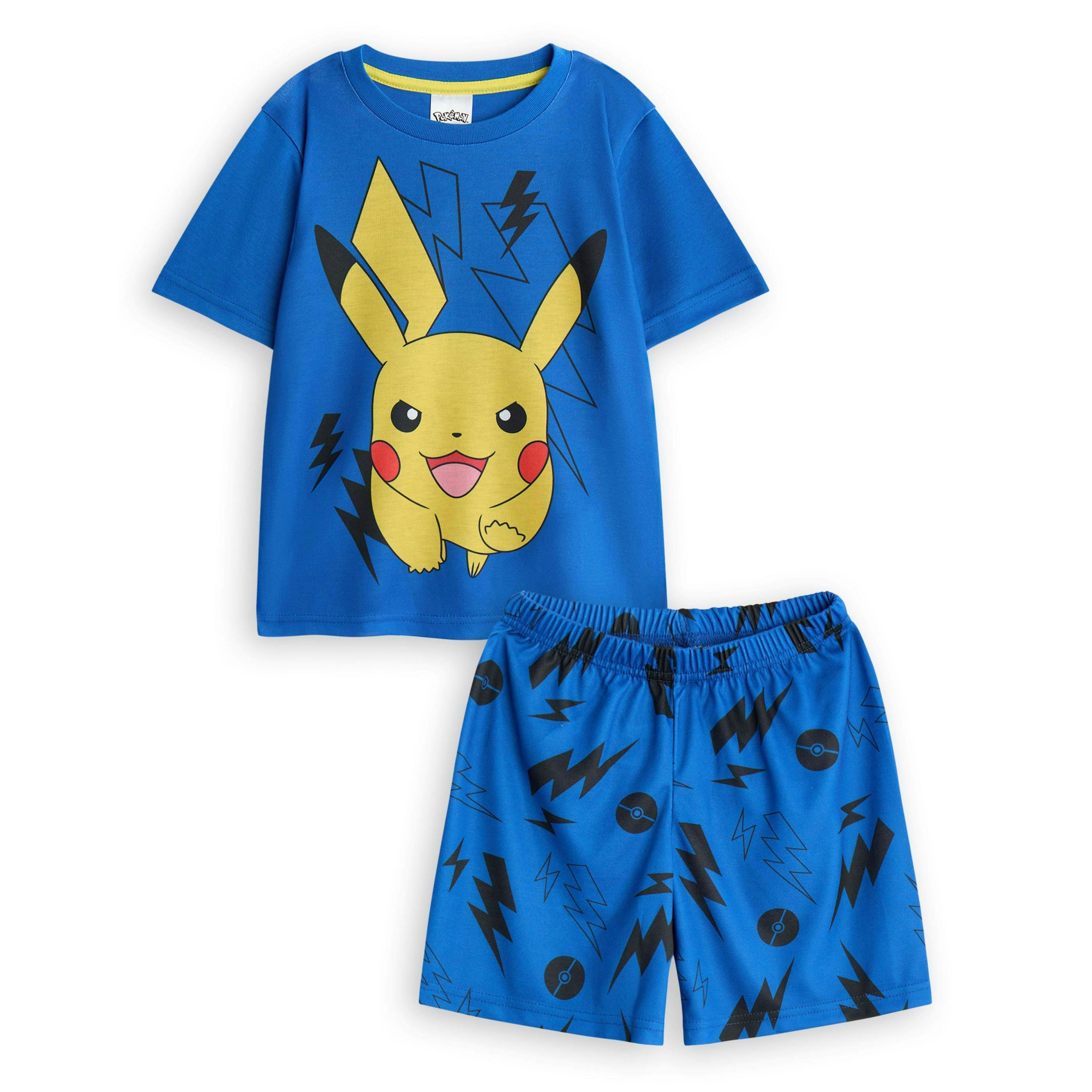 Pokemon Boys Blue Pikachu Short Sleeve Short Leg Pyjama Set by Vanilla Underground , view 1 of 6