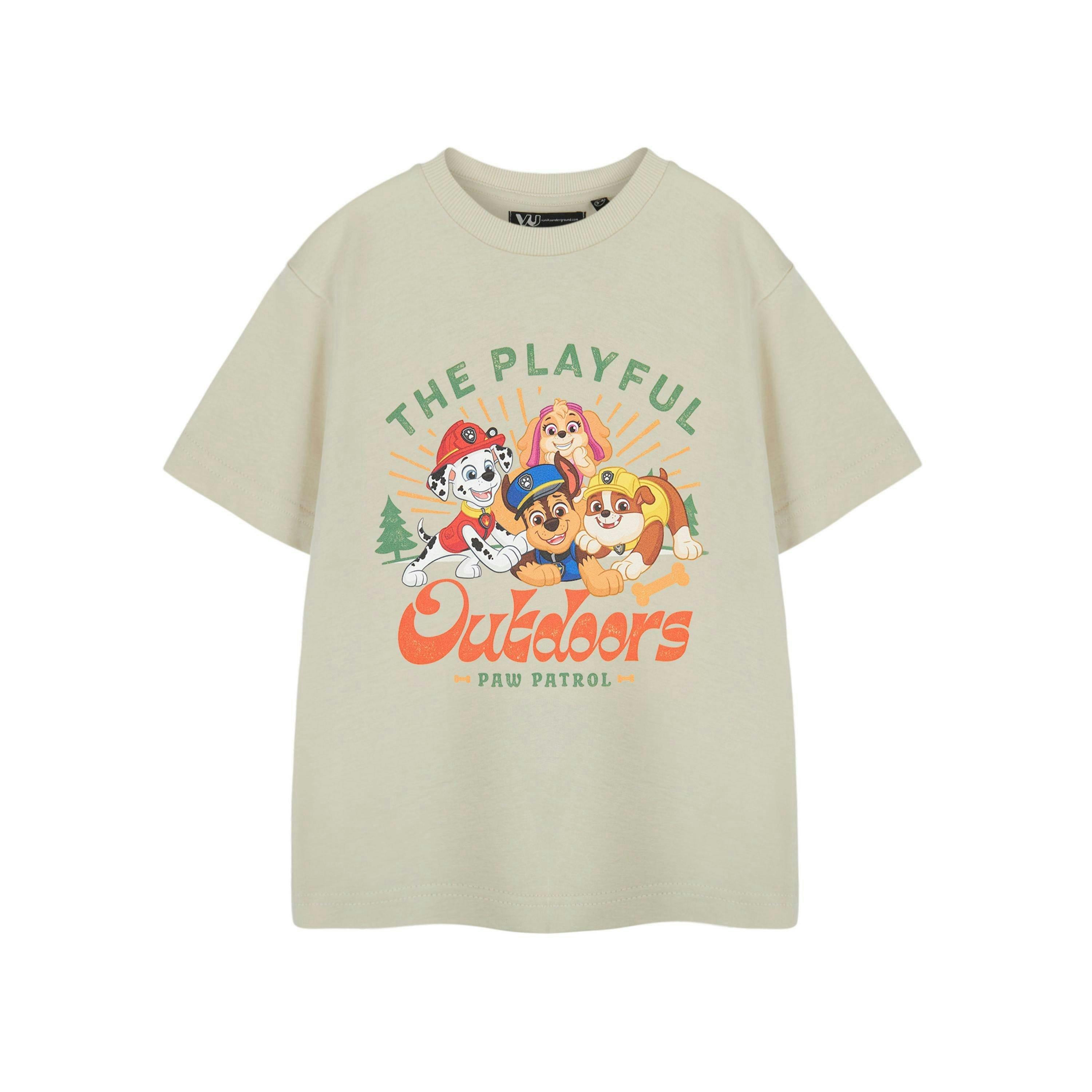 Paw Patrol Boys Beige Playful Outdoors Short Sleeved T-Shirt by Vanilla Underground , view 1 of 3