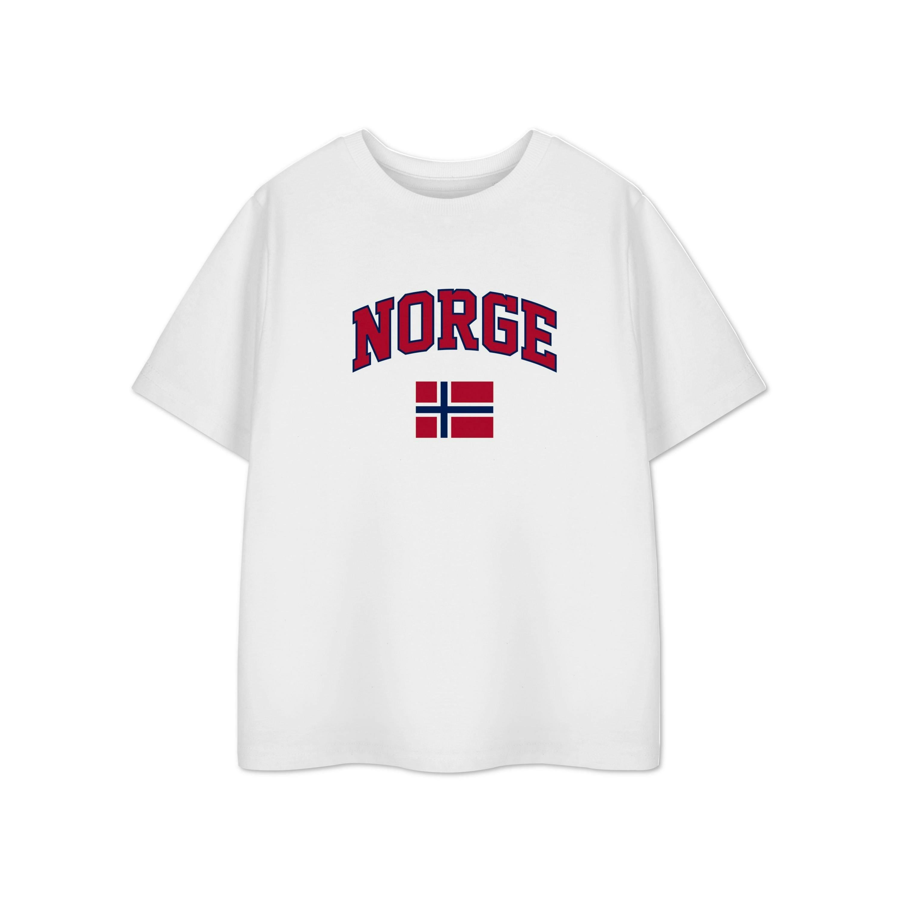 Show Me The Merch Unisex Kids White Norway Short Sleeved T-Shirt by Vanilla Underground , view 1 of 1