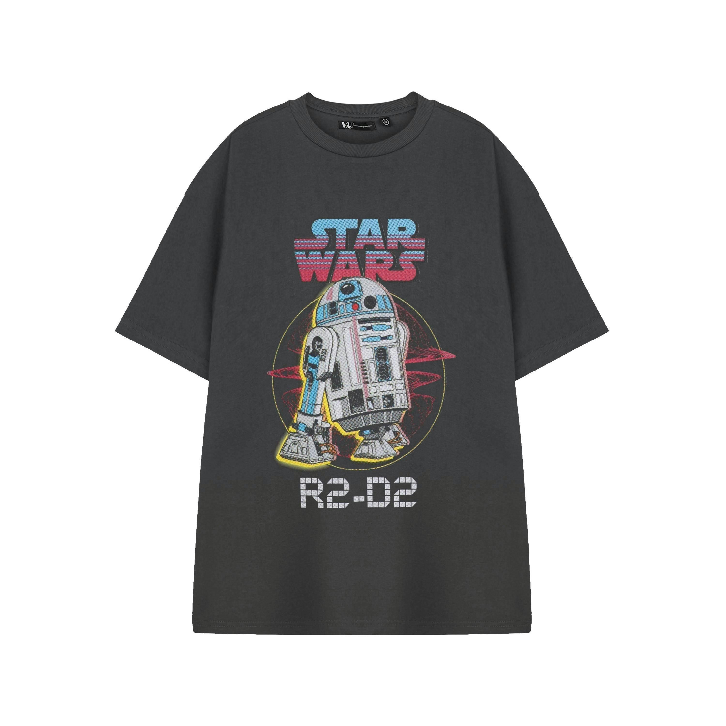 Star Wars Mens Grey R2-D2 Short Sleeved T-Shirt by Vanilla Underground , view 1 of 3