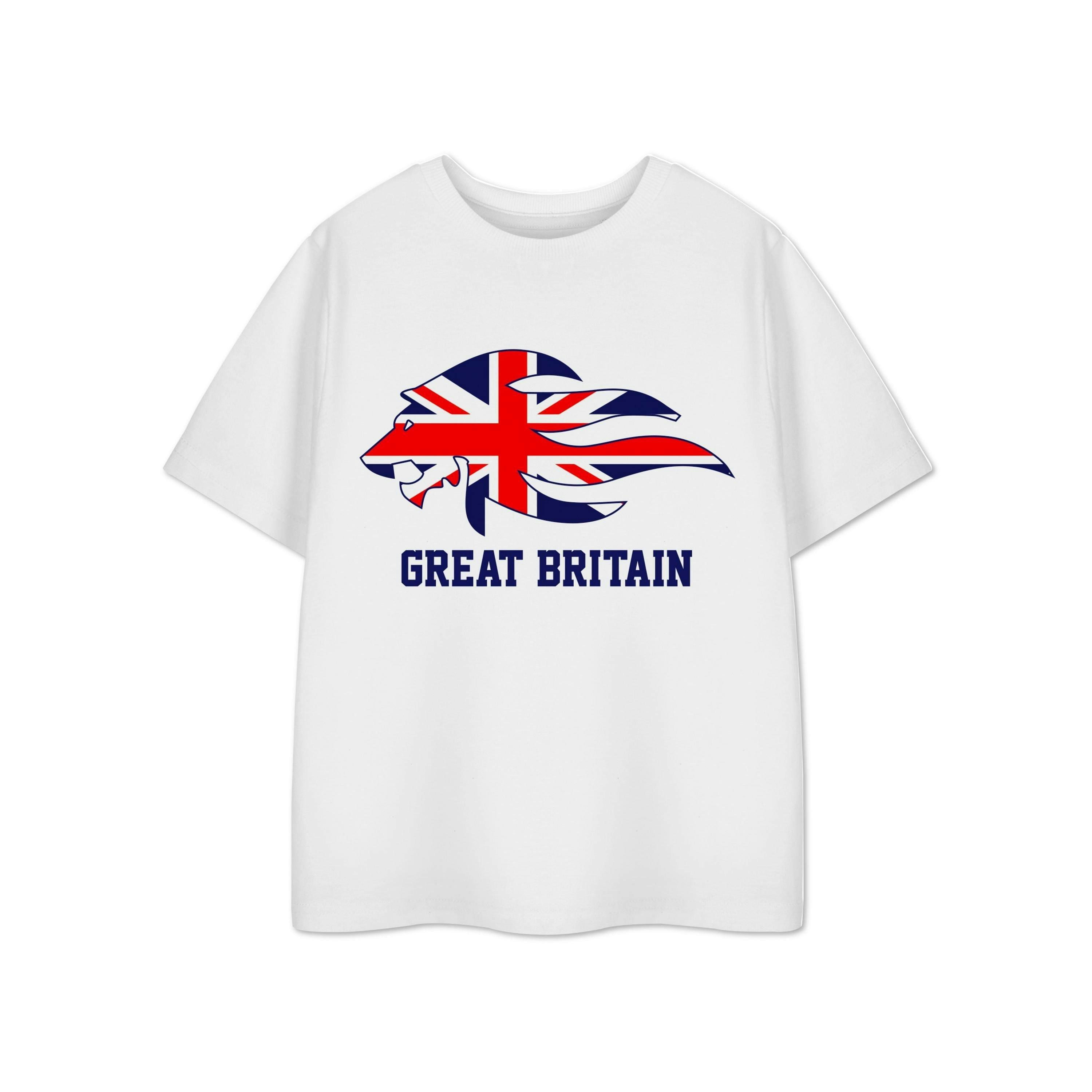 Show Me The Merch Unisex Kids White Great Britain Short Sleeved T-Shirt by Vanilla Underground , view 1 of 1
