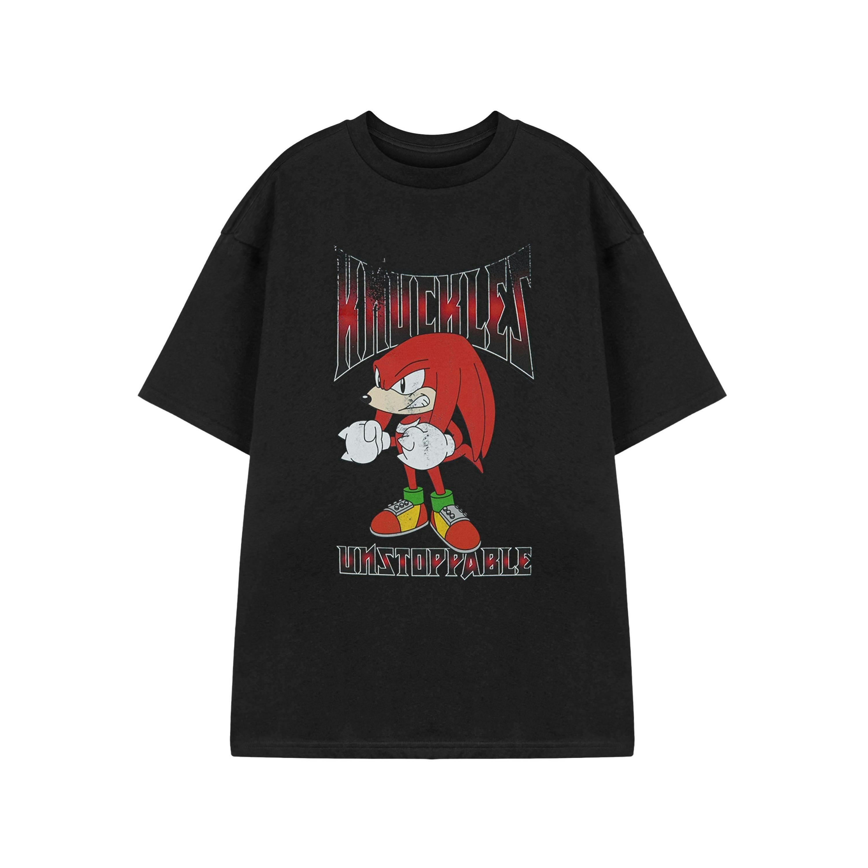 Sonic the Hedgehog Mens Black Knuckles Short Sleeved T-Shirt by Vanilla Underground , view 1 of 3