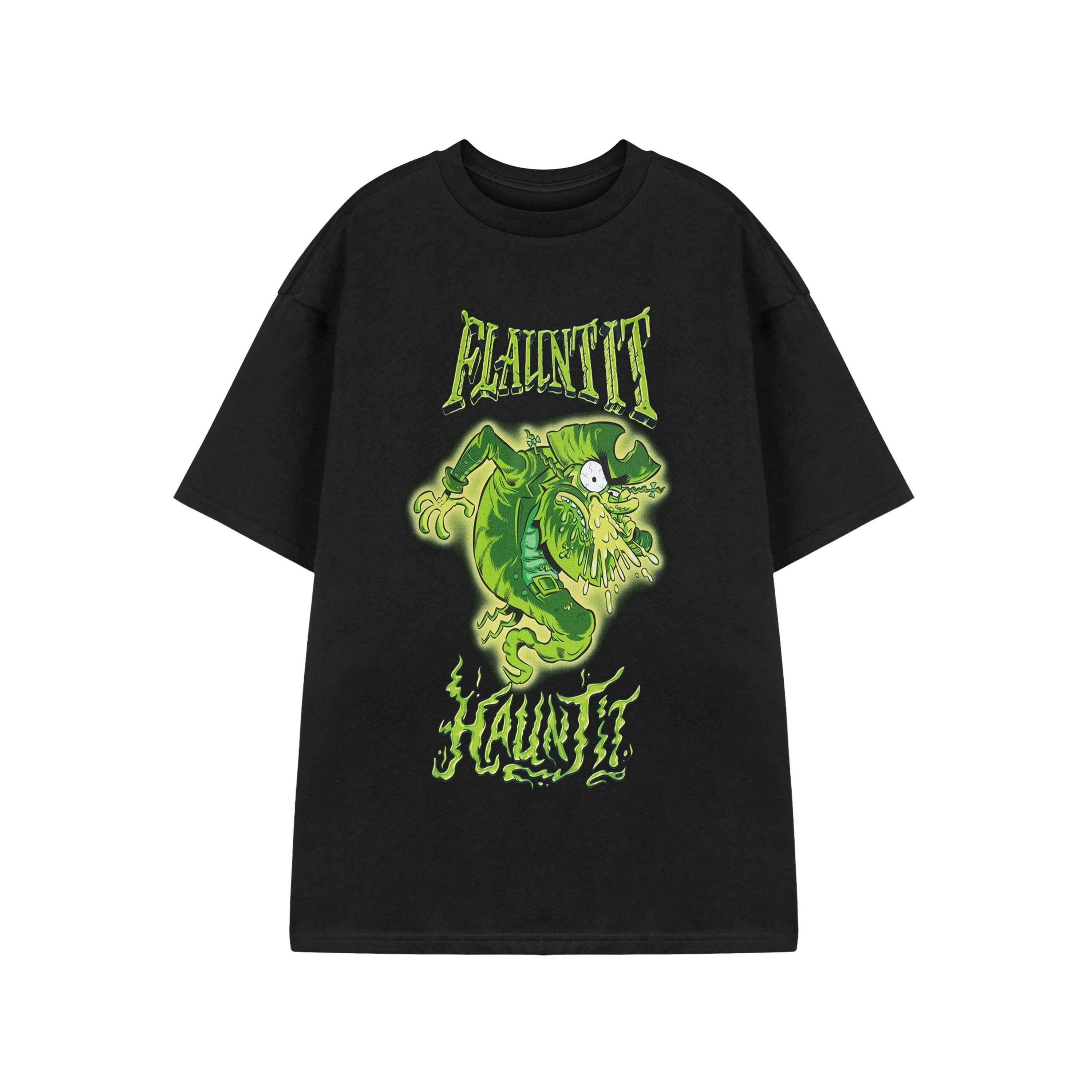 SpongeBob SquarePants Unisex Black Flaunt It Haunt It Short Sleeved T-Shirt by Vanilla Underground , view 1 of 3