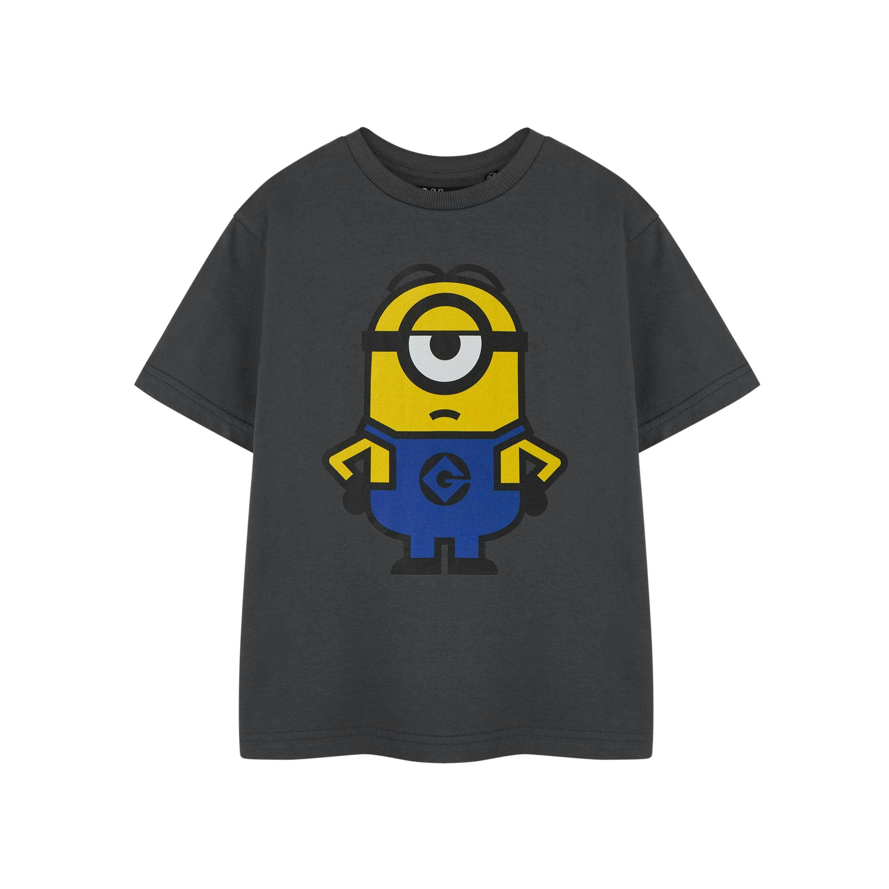 Minions Unisex Kids Grey Minion Short Sleeved T-Shirt by Vanilla Underground , view 1 of 3