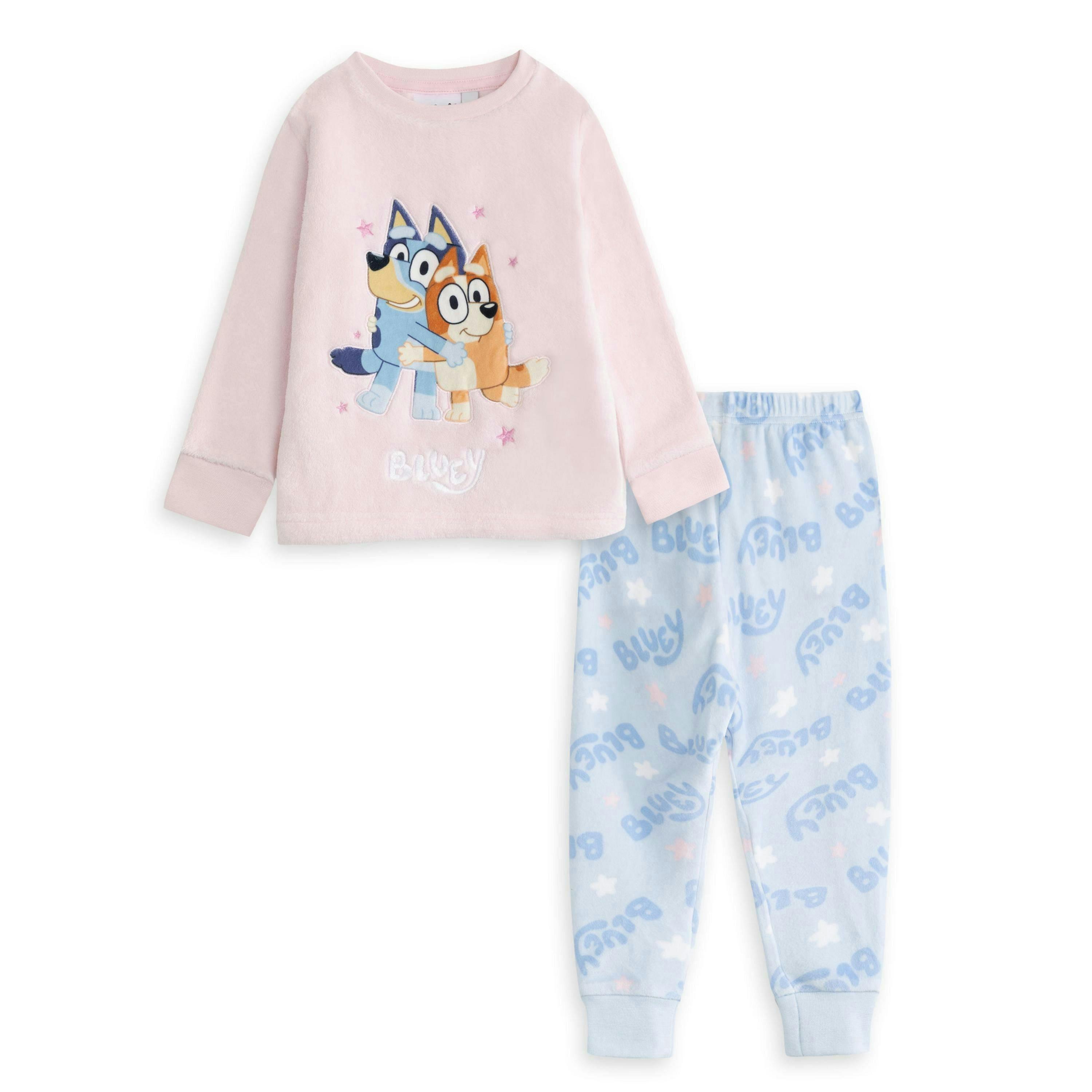 Bluey Girls Pink Character Long Sleeve Long Leg Pyjama Set by Vanilla Underground , view 1 of 6