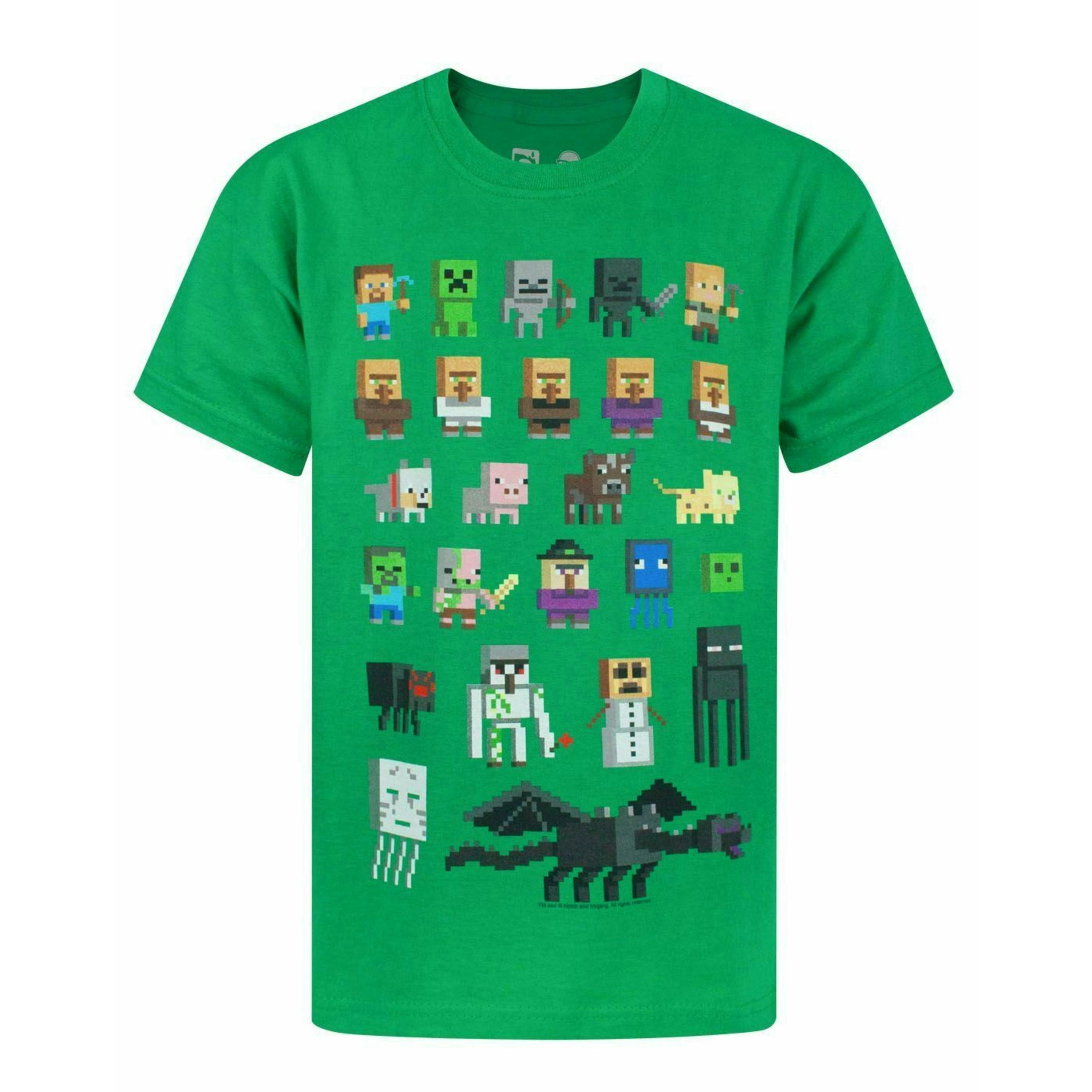 Minecraft Boys Green Sprites Short Sleeved T-Shirt [dis] by Vanilla Underground , view 1 of 5