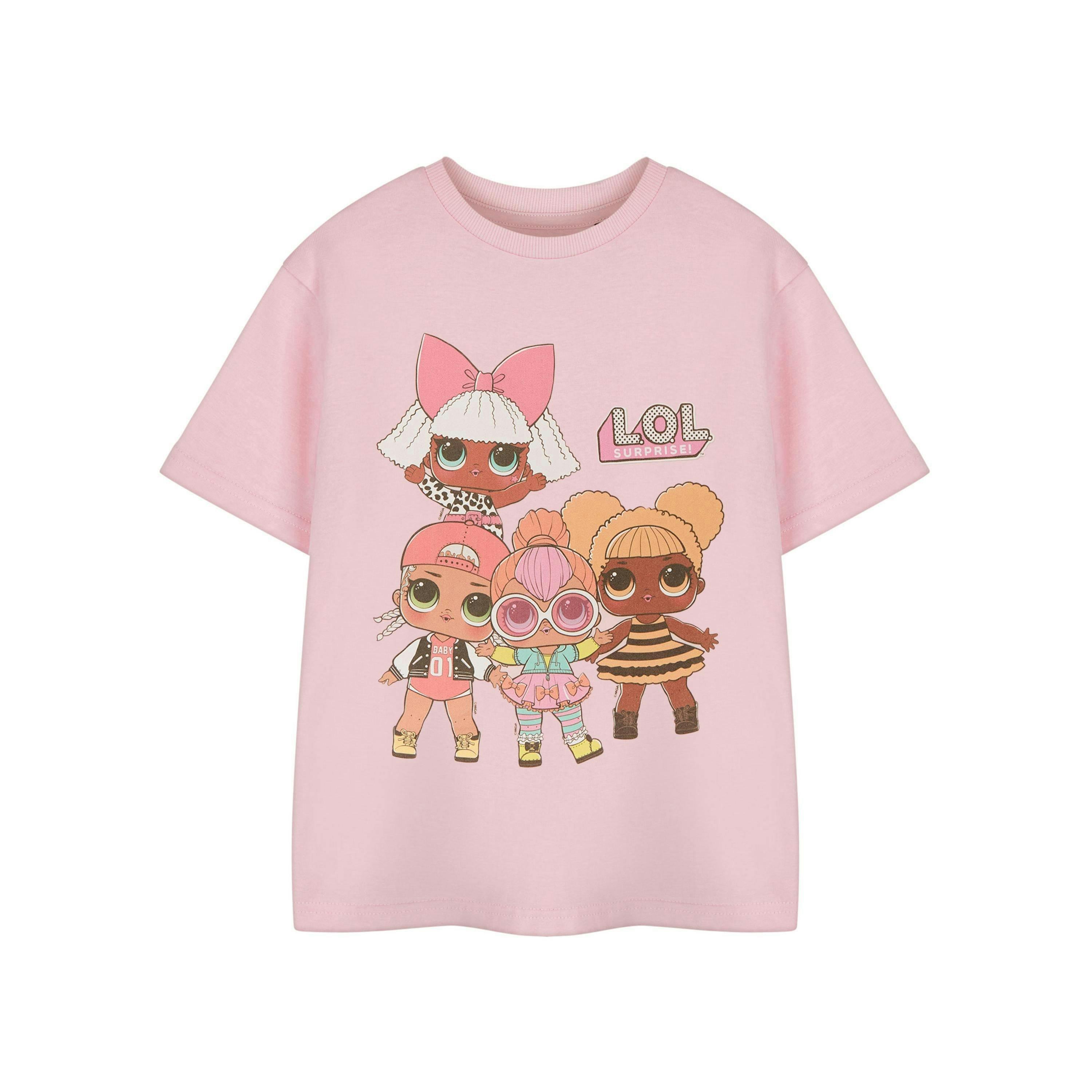 LOL Surprise! Girls Pink Group Short Sleeved T-Shirt by Vanilla Underground , view 1 of 3