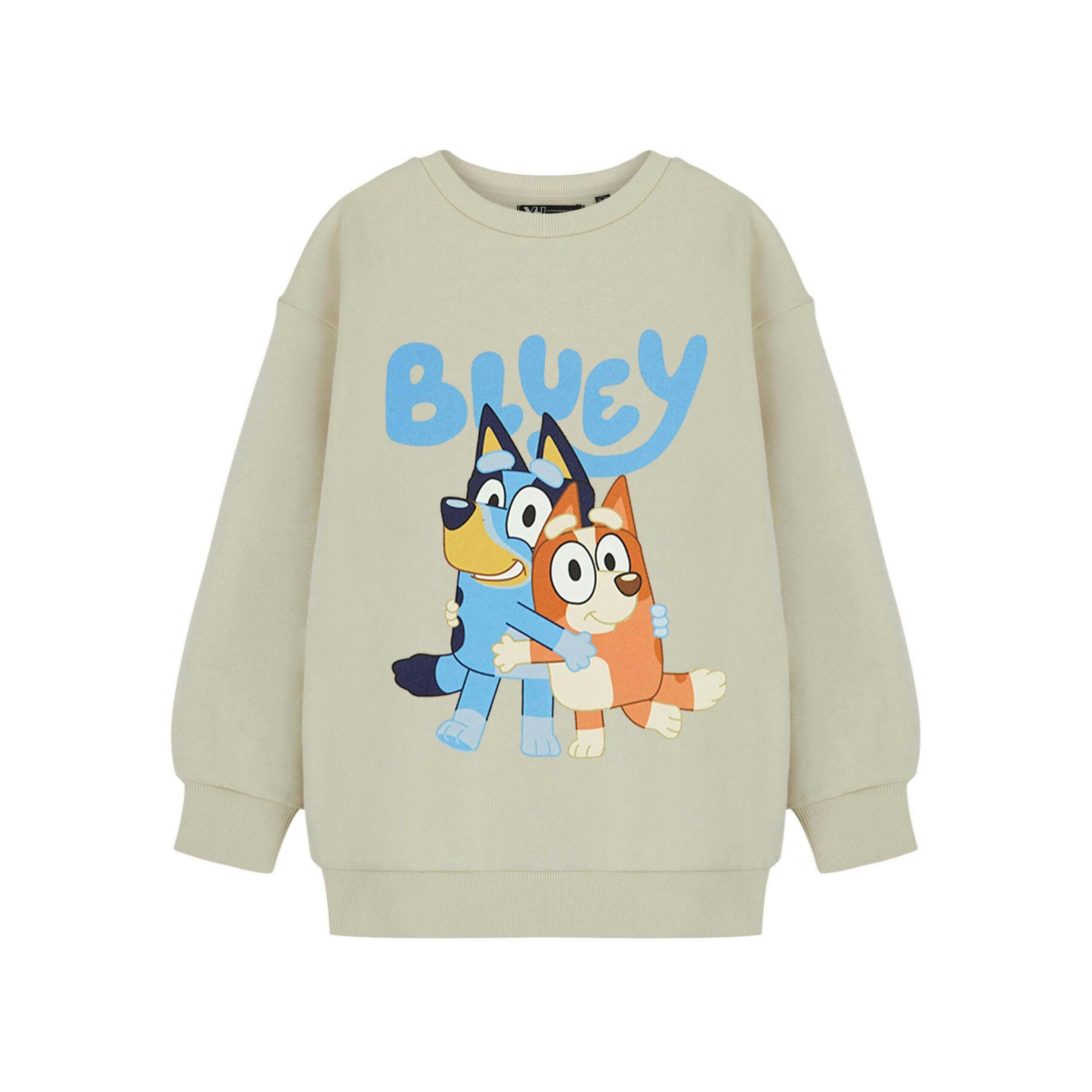 Bluey Unisex Kids Beige Hug Sweatshirt by Vanilla Underground , view 1 of 6