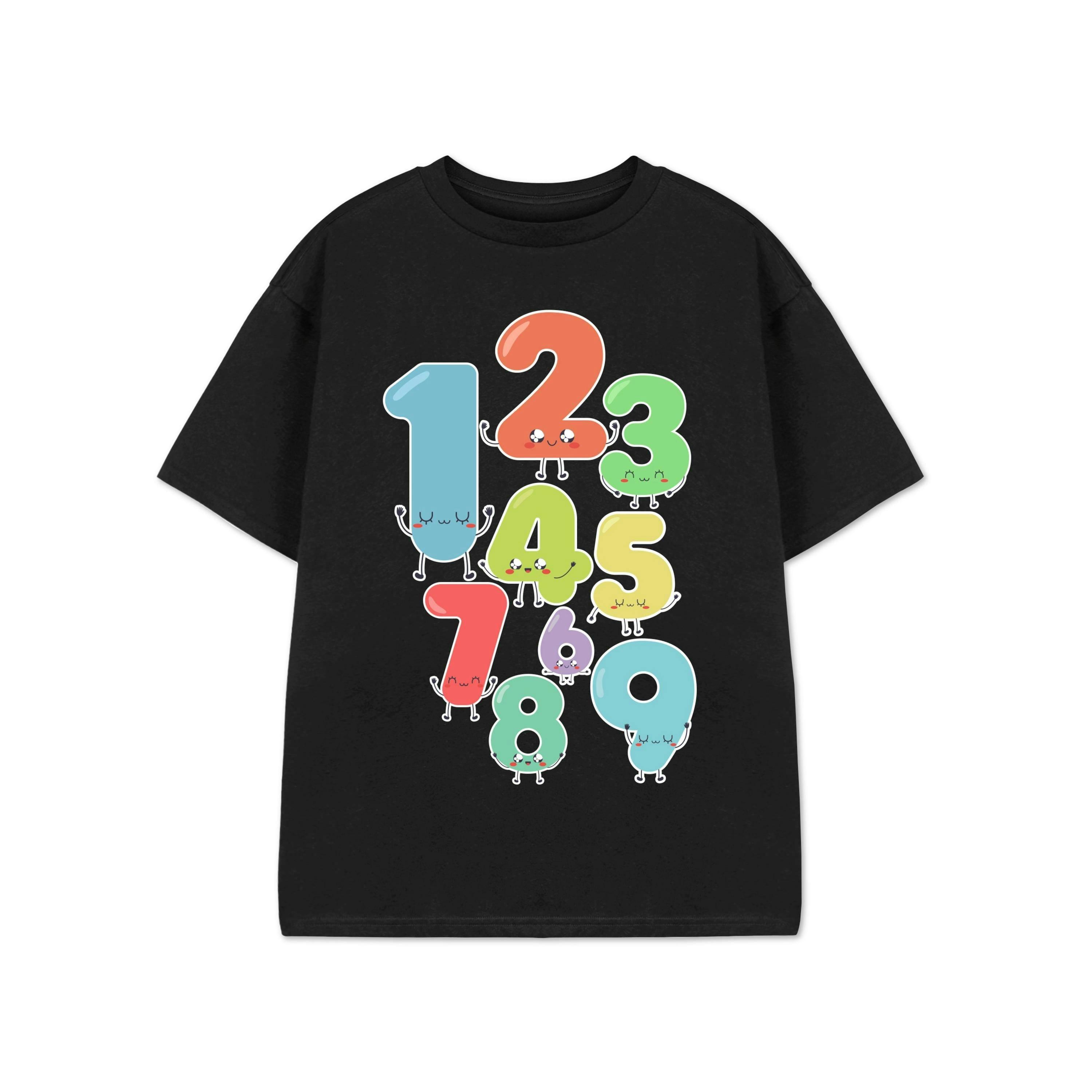 Show Me The Merch Unisex Kids Black Numbers Day Short Sleeved T-Shirt by Vanilla Underground , view 1 of 1