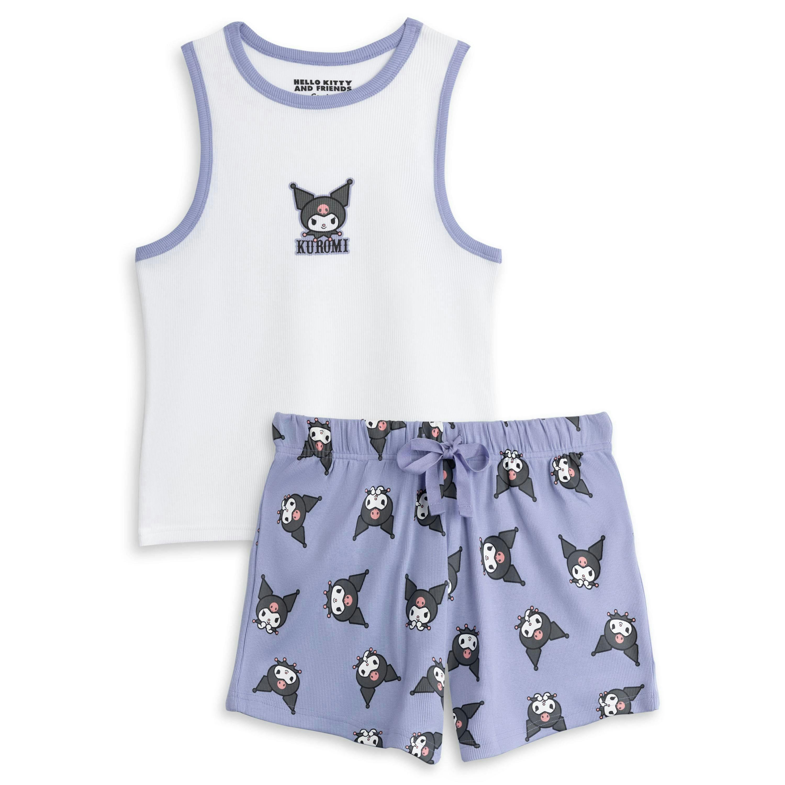 Hello Kitty Womens Purple Kuromi Vest and Shorts Pyjama Set by Vanilla Underground , view 1 of 6