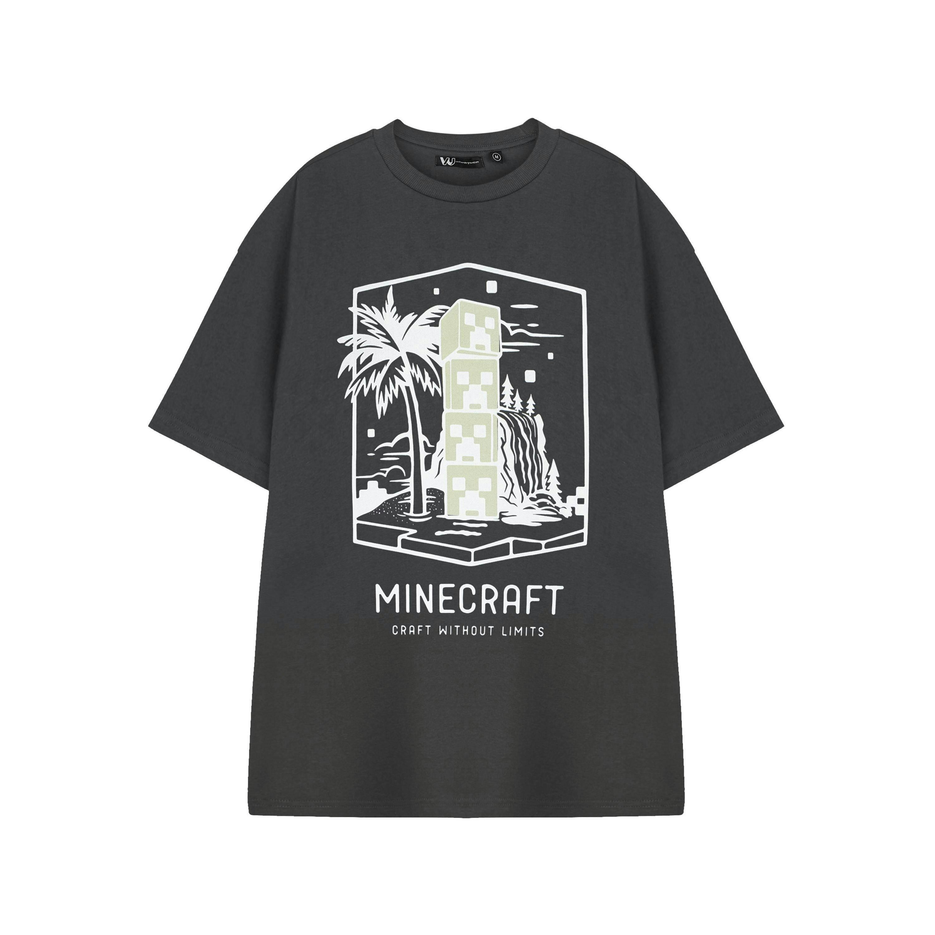 Minecraft Mens Grey Craft Without Limits Short Sleeved T-Shirt by Vanilla Underground , view 1 of 3