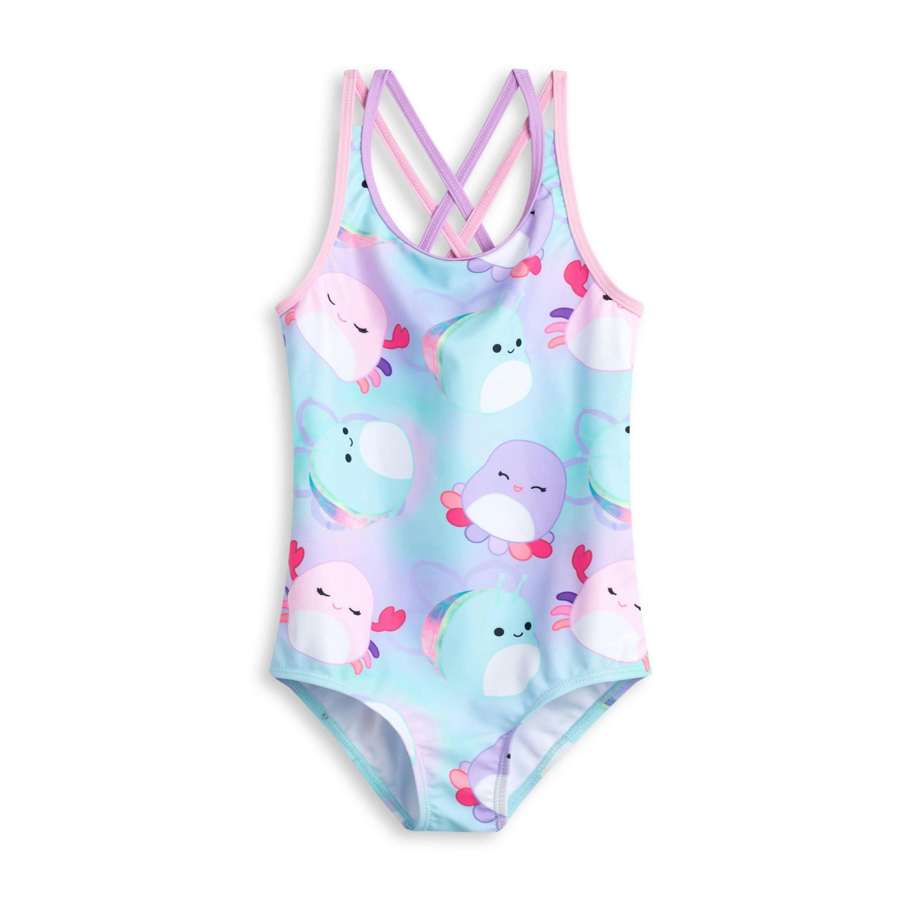 Squishmallows Girls Multicoloured Character All Over Print 1 Piece Swimming Costume by Vanilla Underground , view 1 of 6