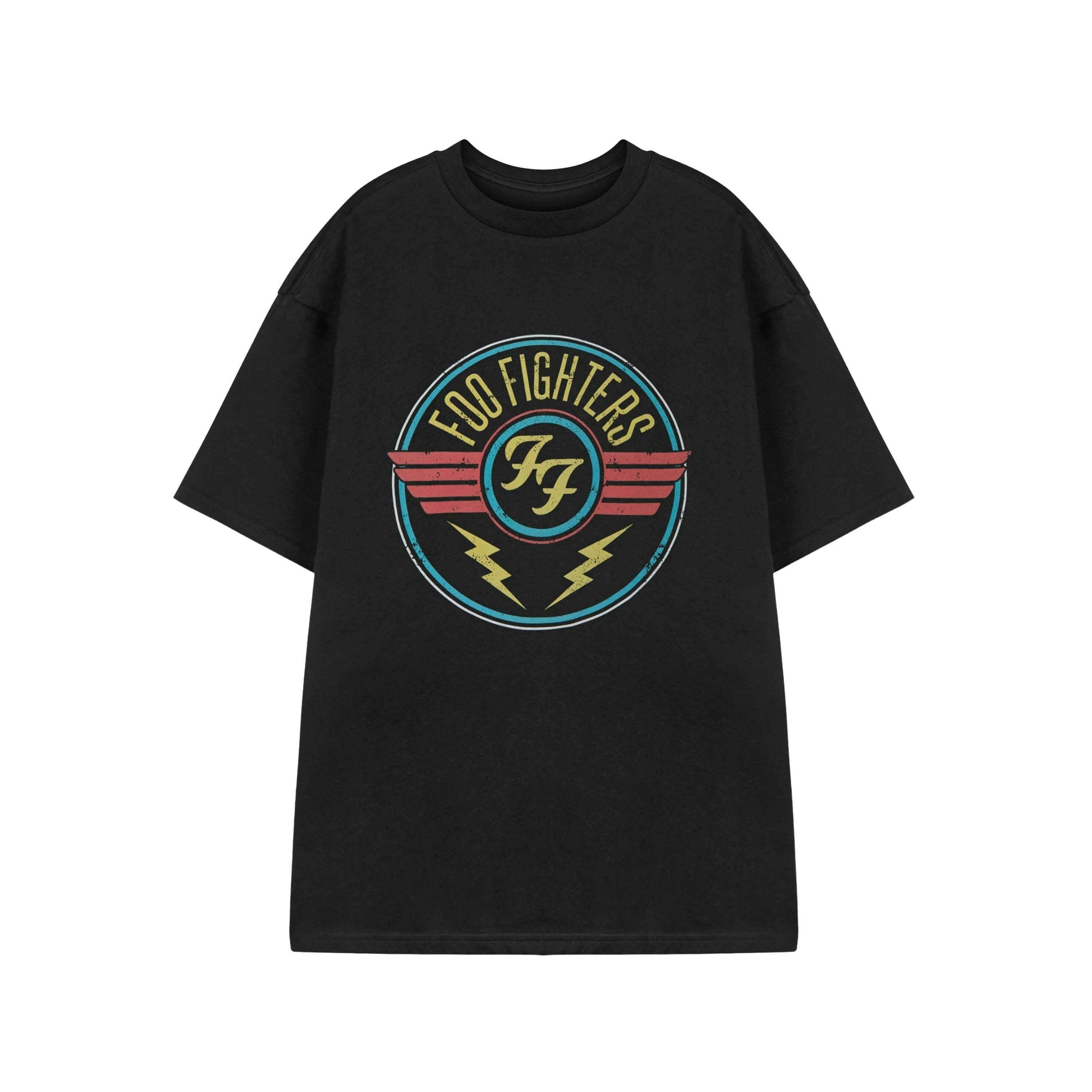 Foo Fighters Mens Black Lightning Short Sleeved T-Shirt by Vanilla Underground , view 1 of 3