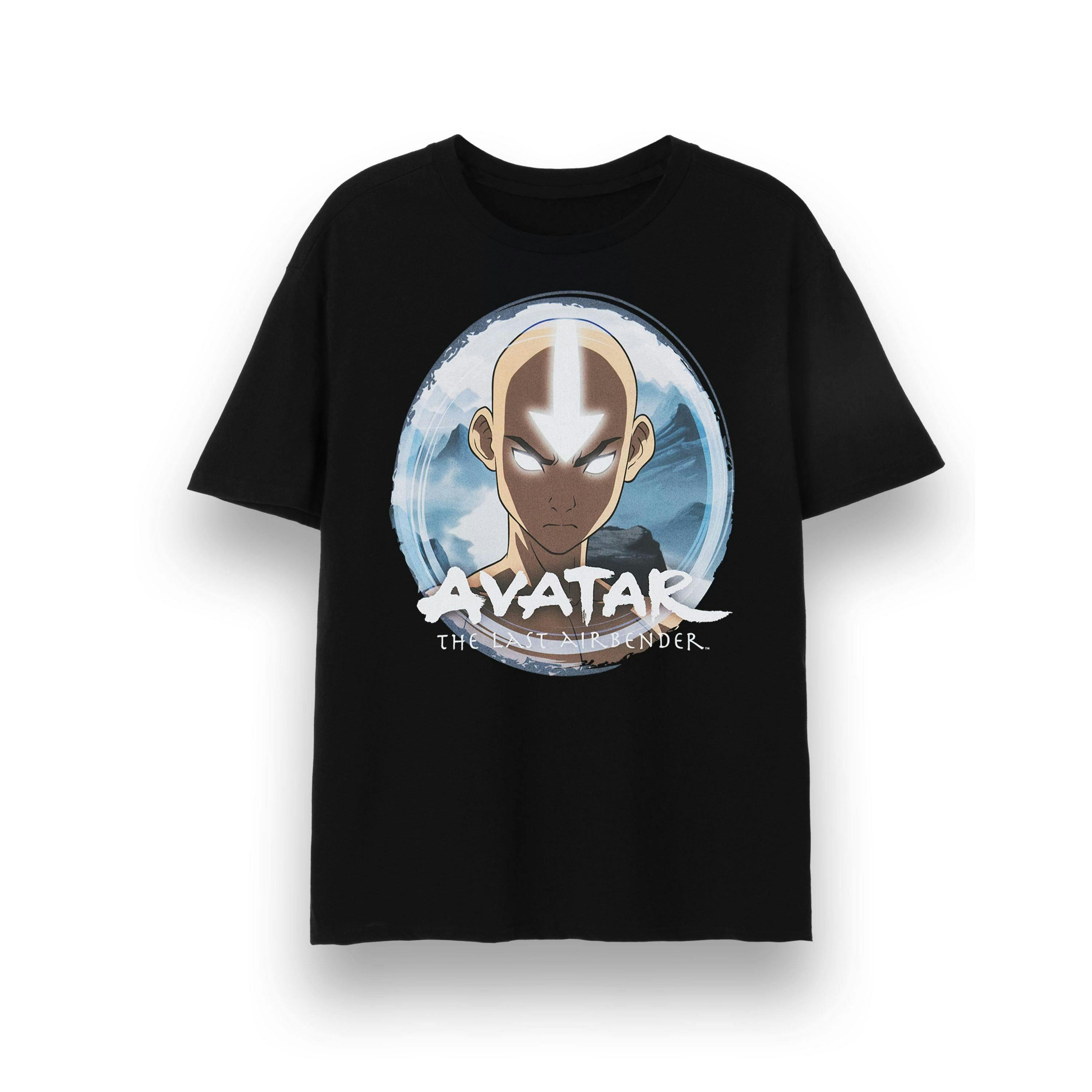 Avatar: The Last Airbender Mens Black Aang Circle Short Sleeved T-Shirt by Vanilla Underground , view 1 of 5