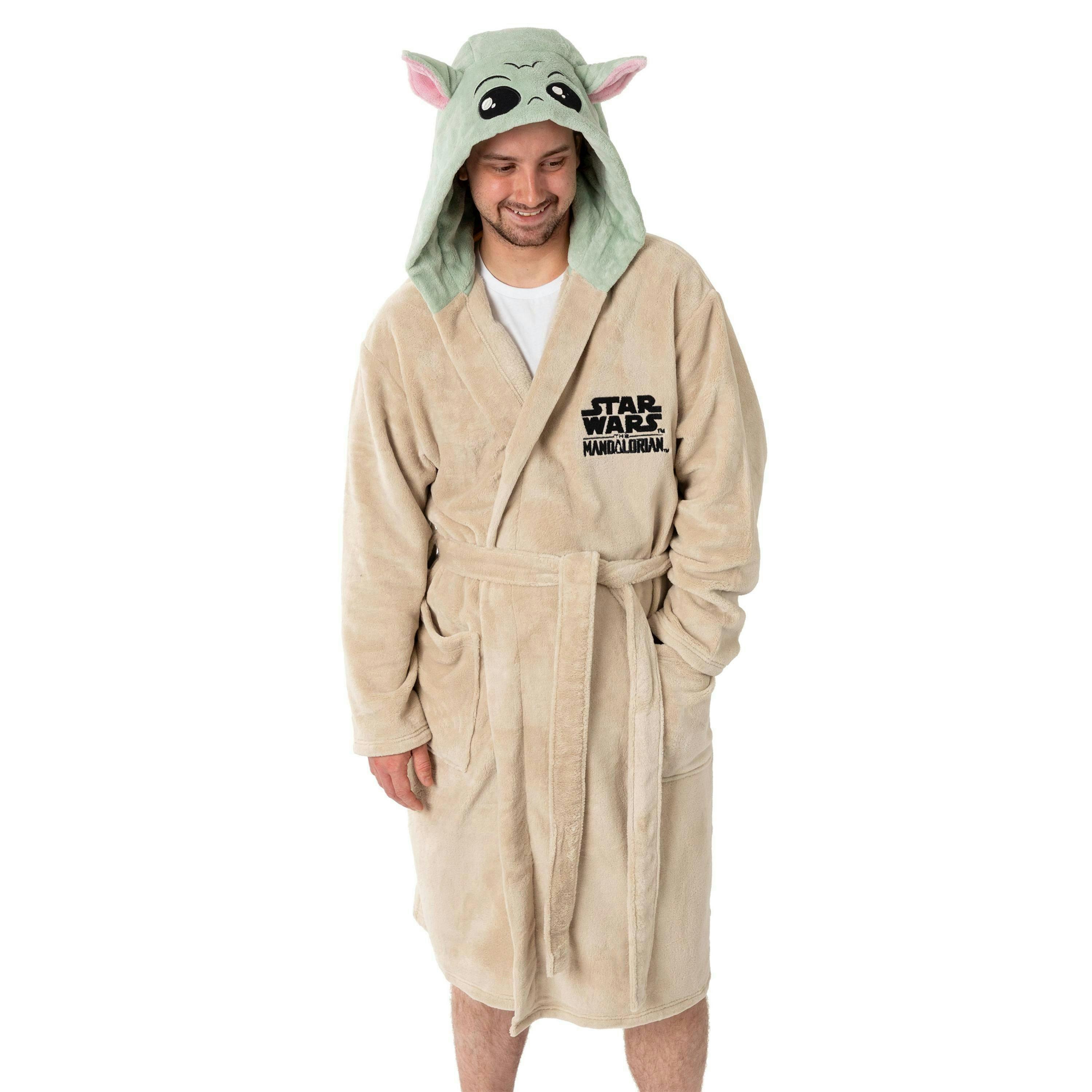 Star Wars Unisex Brown Mandalorian Hooded Bathrobe by Vanilla Underground , view 1 of 6