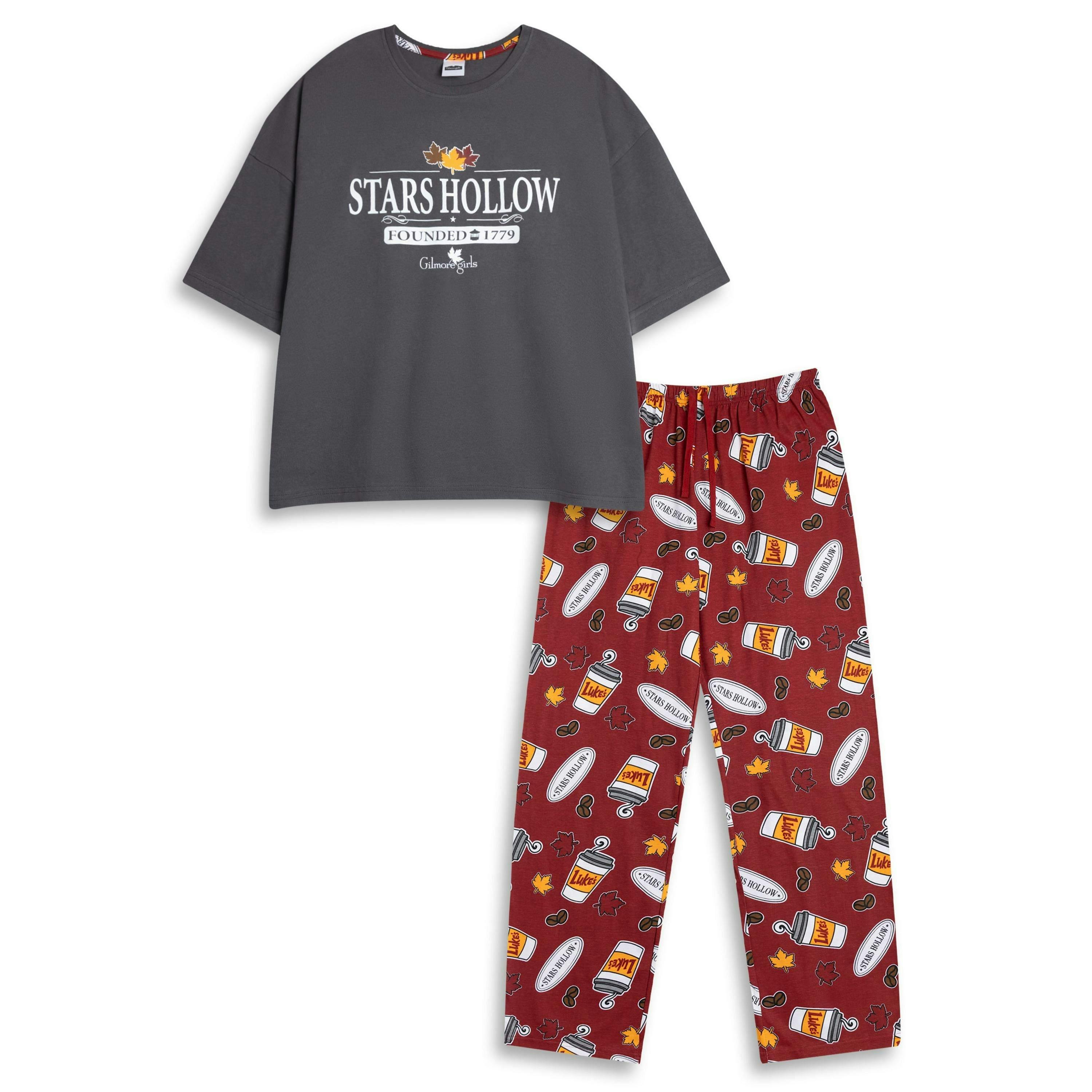 Gilmore Girls Womens Multicoloured Stars Hollow Short Sleeve Long Leg Pyjama Set by Vanilla Underground , view 1 of 6