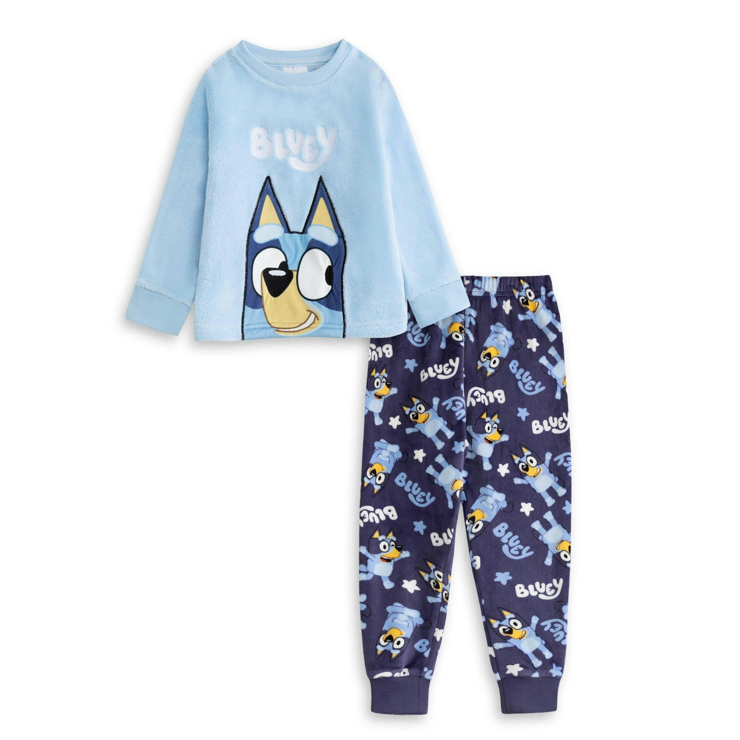 Bluey Boys Blue Character Long Sleeve Long Leg Pyjama Set by Vanilla Underground , view 1 of 6