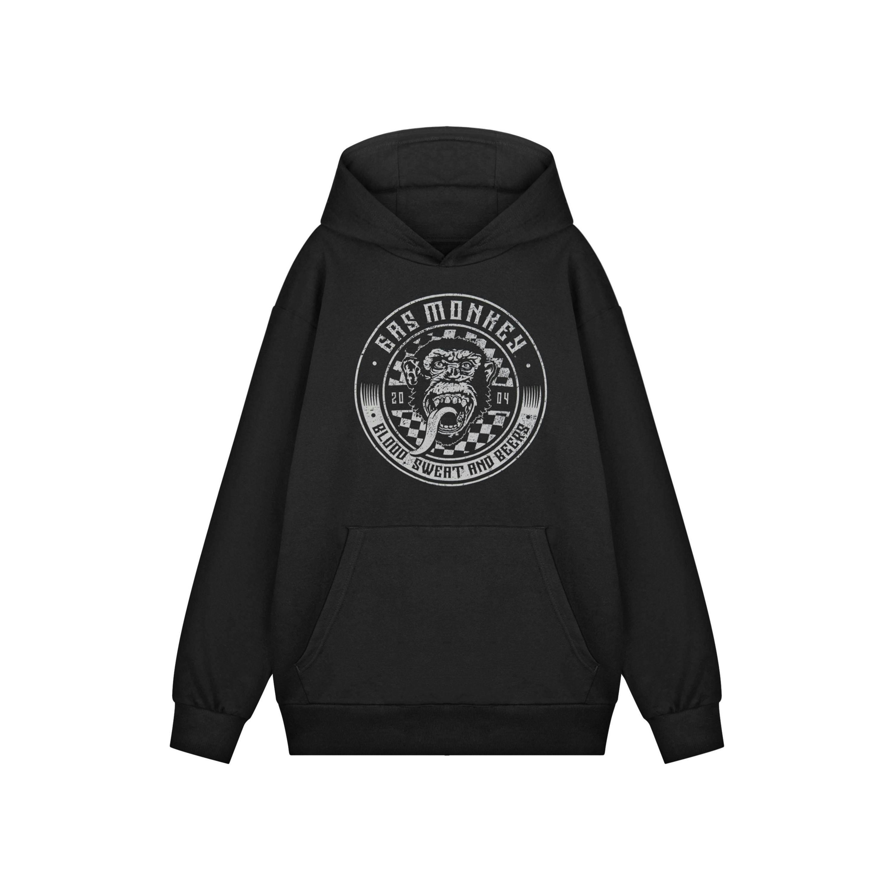 Gas Monkey Garage Mens Black Checker Disc Hoodie by Vanilla Underground , view 1 of 6