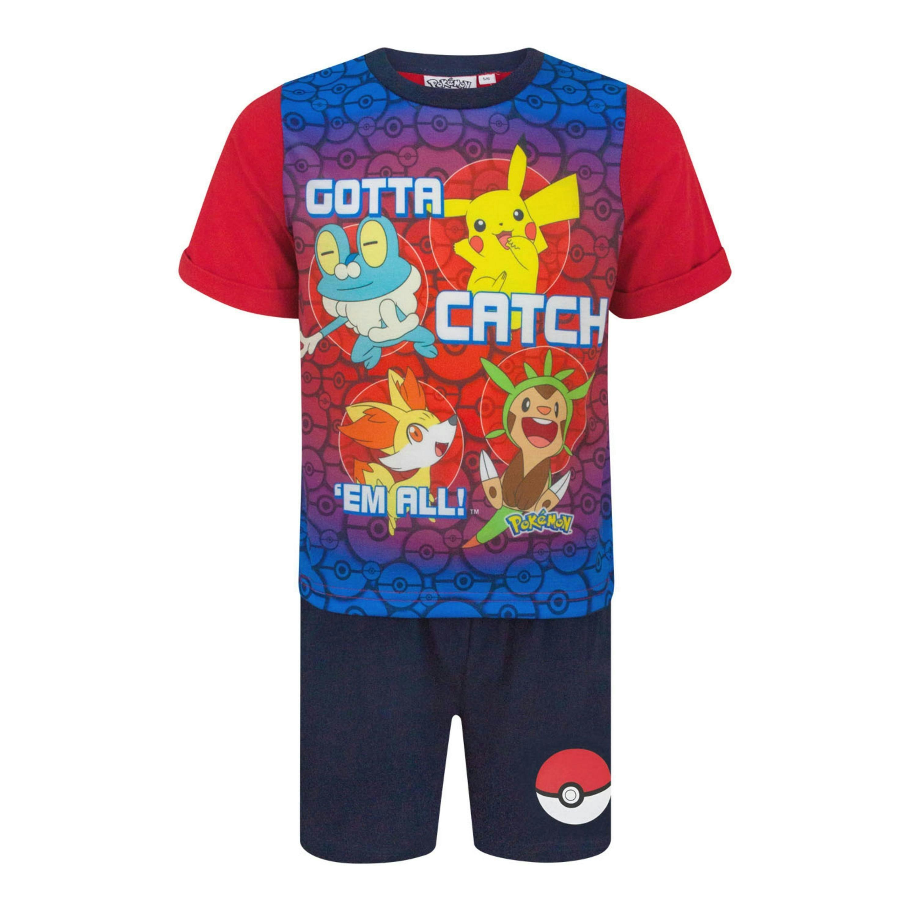 Pokemon Boys Multicoloured Short Sleeve Short Leg Pyjama Set by Vanilla Underground , view 1 of 6