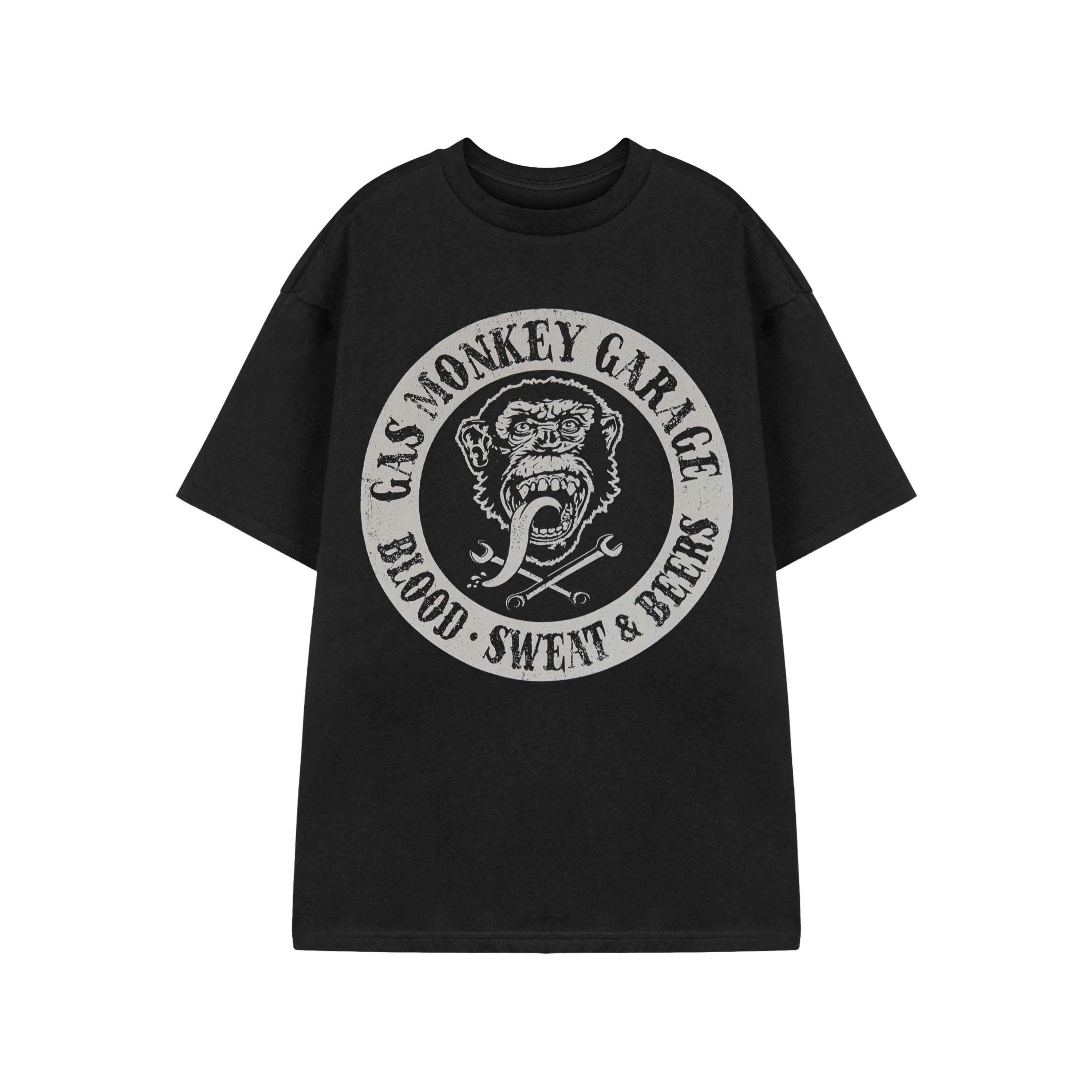Gas Monkey Garage Mens Black Blood Sweat & Beers Short Sleeved T-Shirt by Vanilla Underground , view 1 of 4