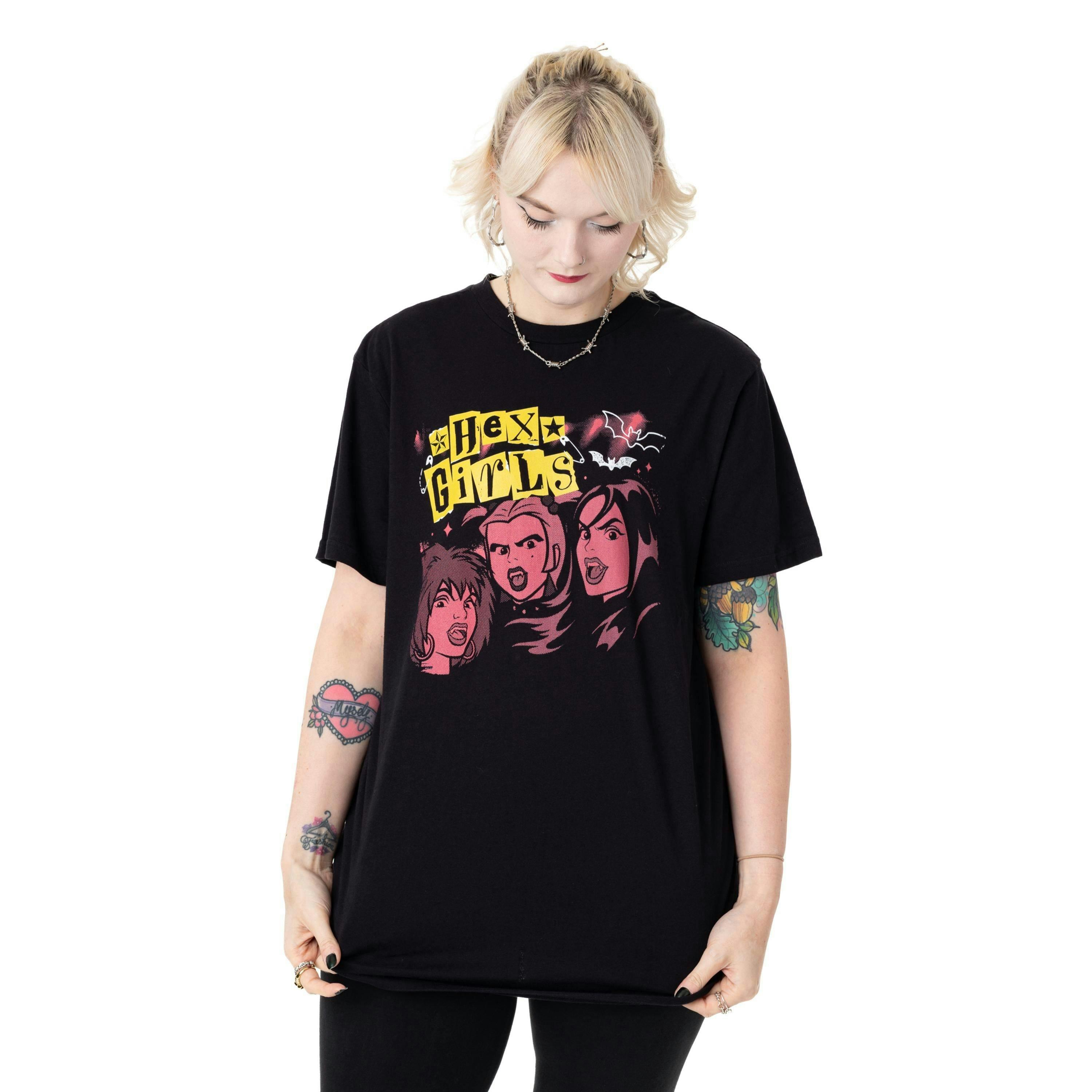 Scooby Doo Womens Black Hex Girls Punk Short Sleeved T-Shirt by Vanilla Underground , view 1 of 3