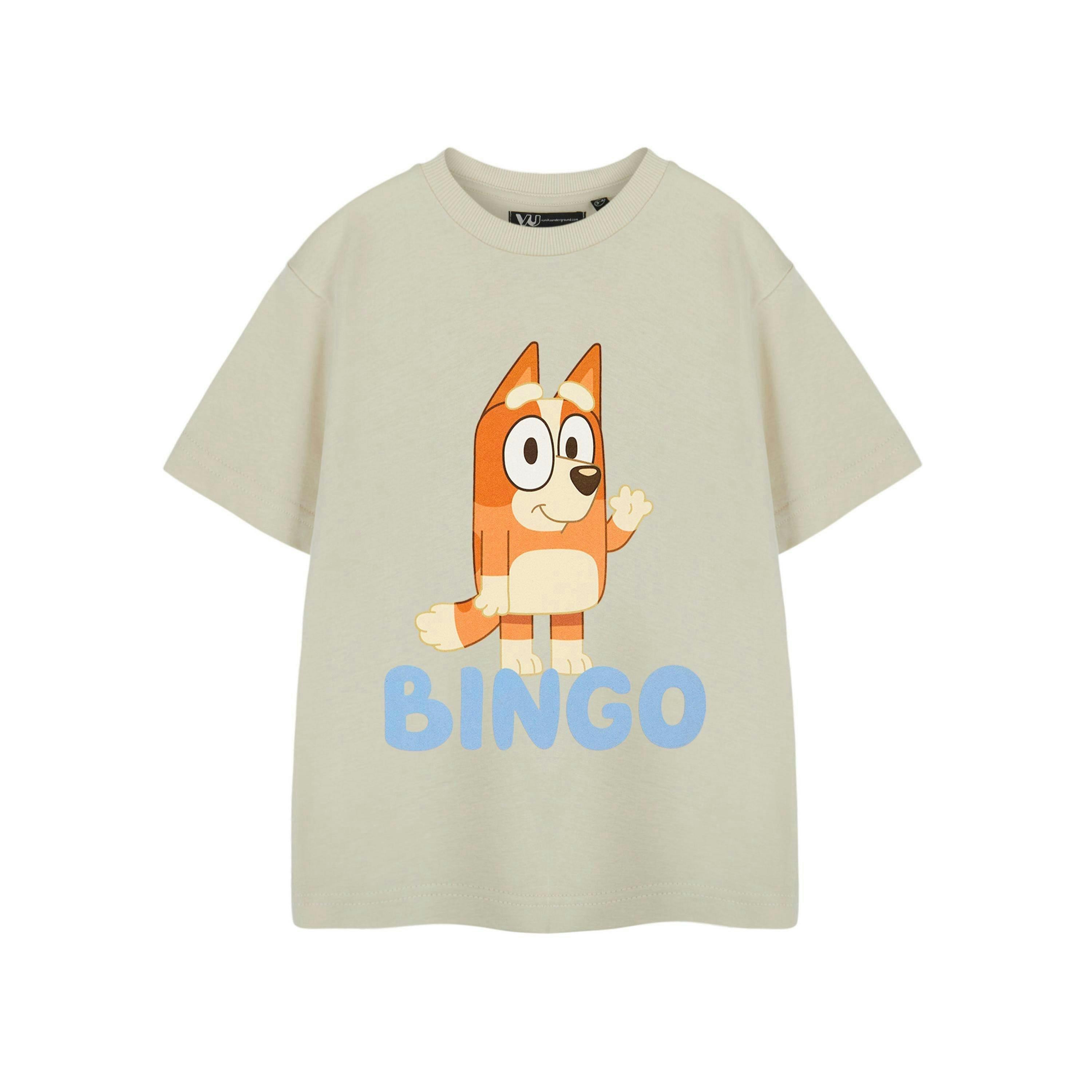 Bluey Unisex Kids Beige Bingo Short Sleeved T-Shirt by Vanilla Underground , view 1 of 6