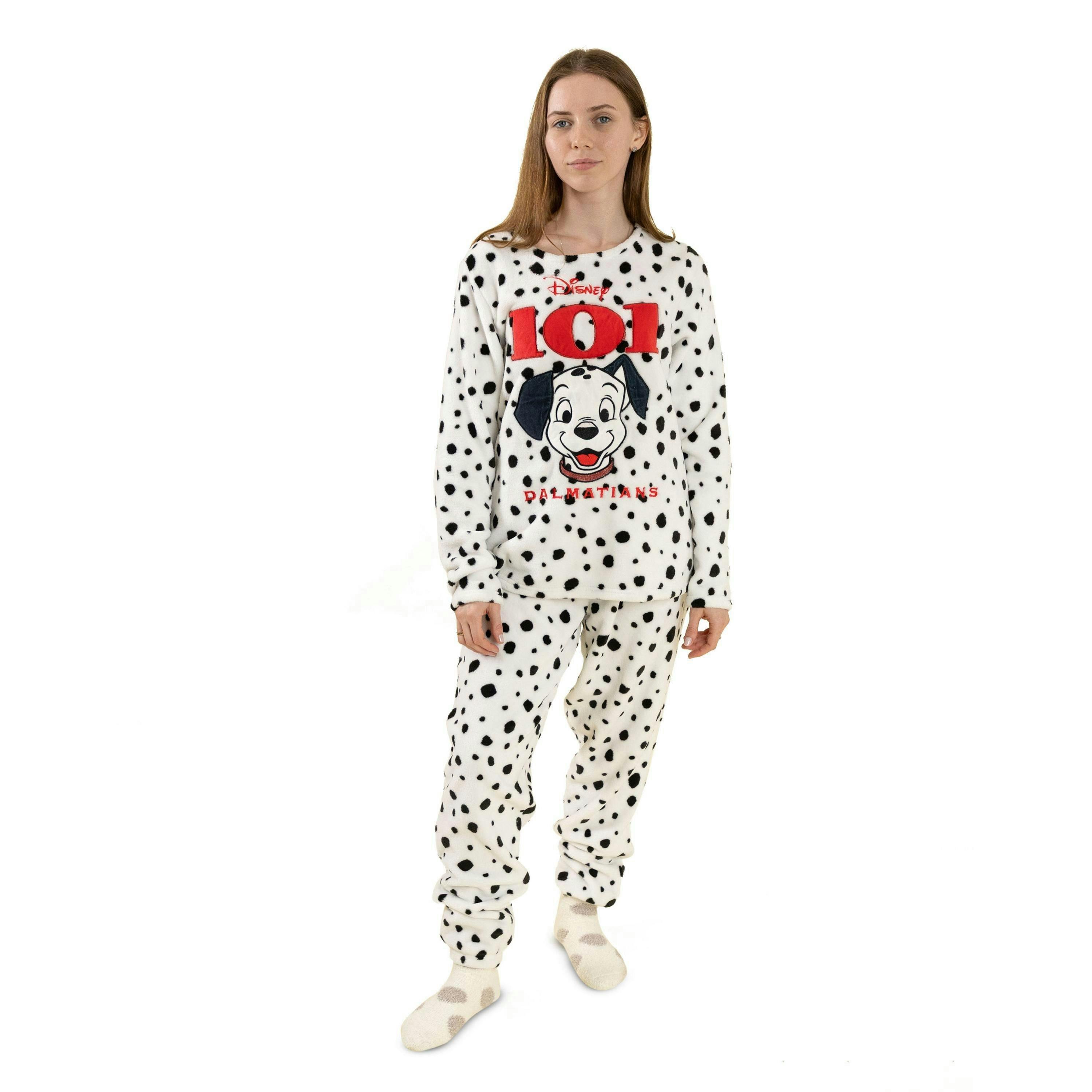 Disney Womens White 101 Dalmations Long Sleeve Long Leg Pyjama Set by Vanilla Underground , view 1 of 6