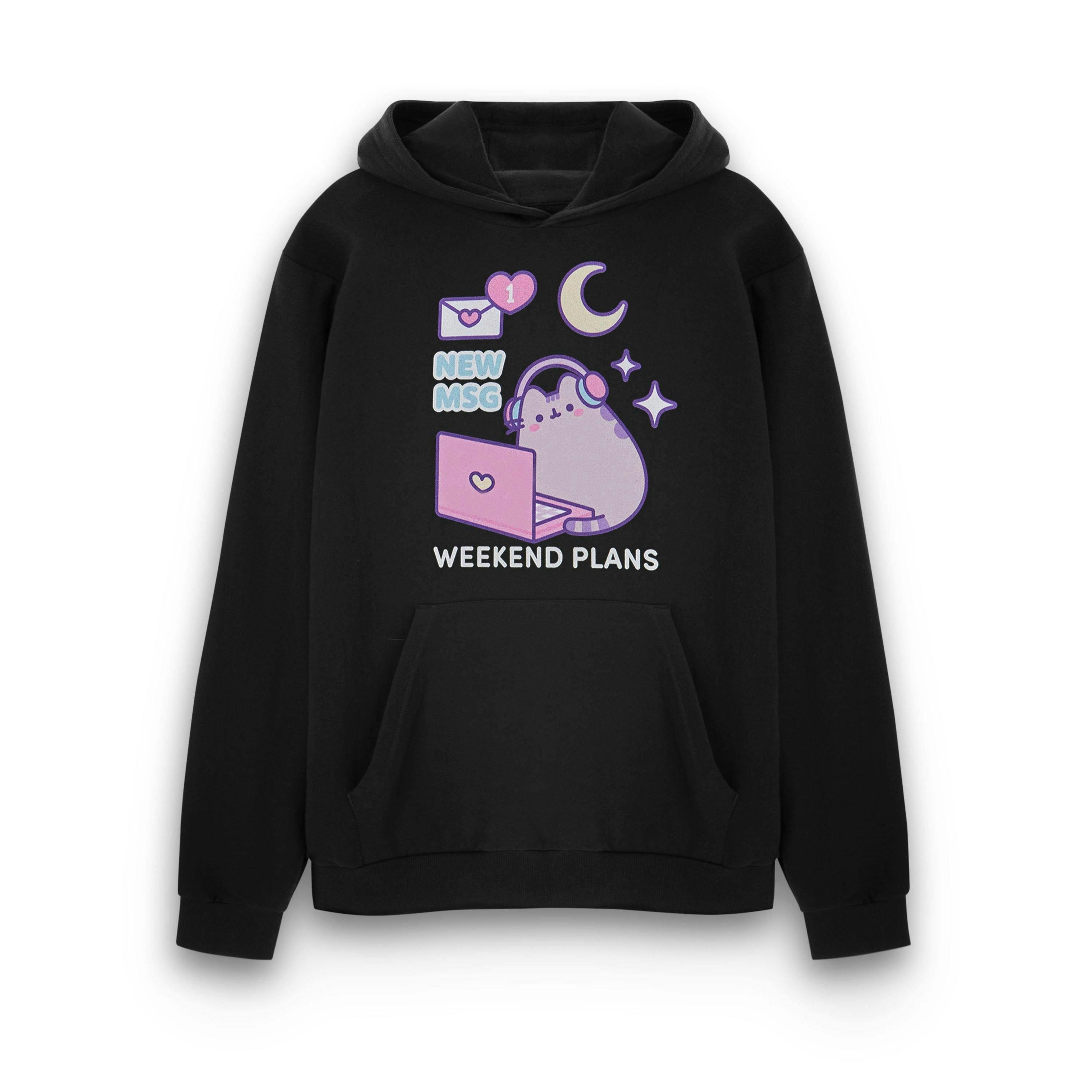 Pusheen Womens Black New Msg Hoodie by Vanilla Underground , view 1 of 5
