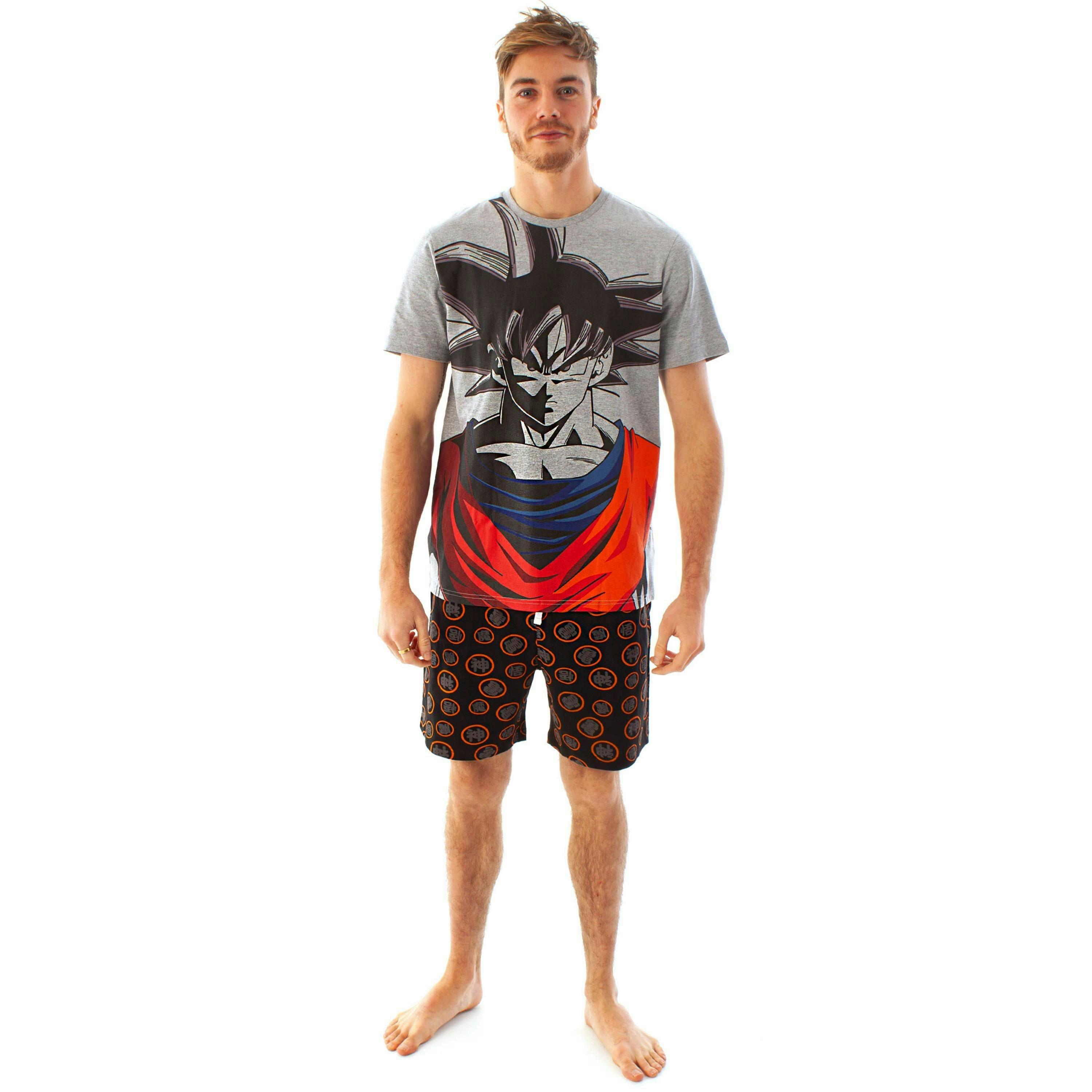 Dragon Ball Z Mens Grey Goku Short Sleeve Short Leg Pyjama Set by Vanilla Underground , view 1 of 5