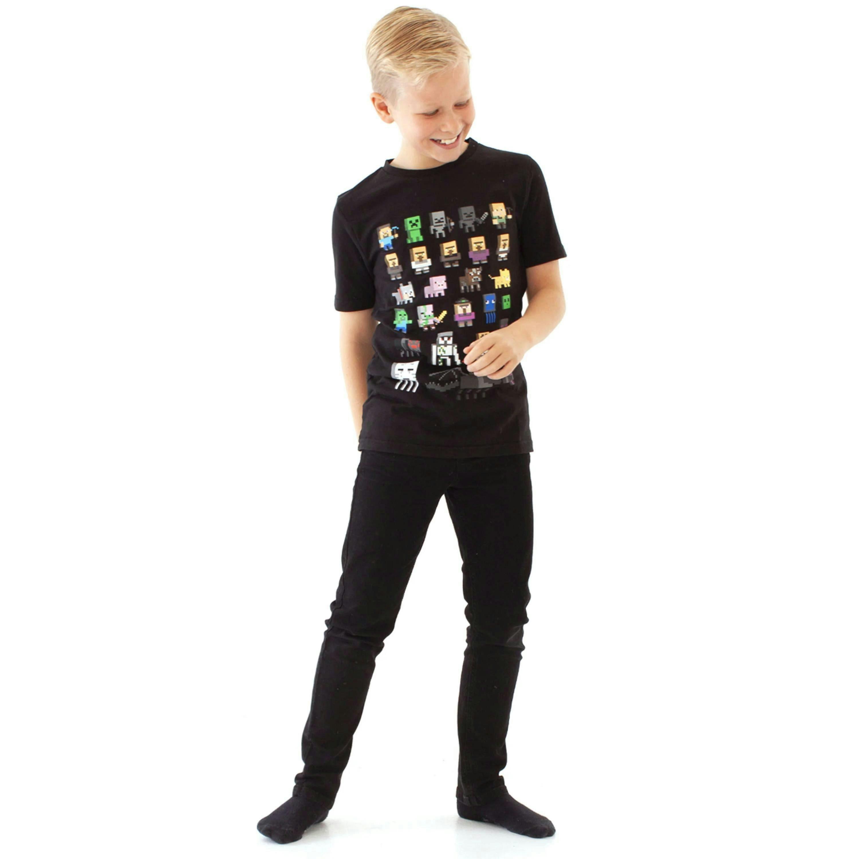 Minecraft Boys Black Sprites Short Sleeved T-Shirt [dis] by Vanilla Underground , view 1 of 4