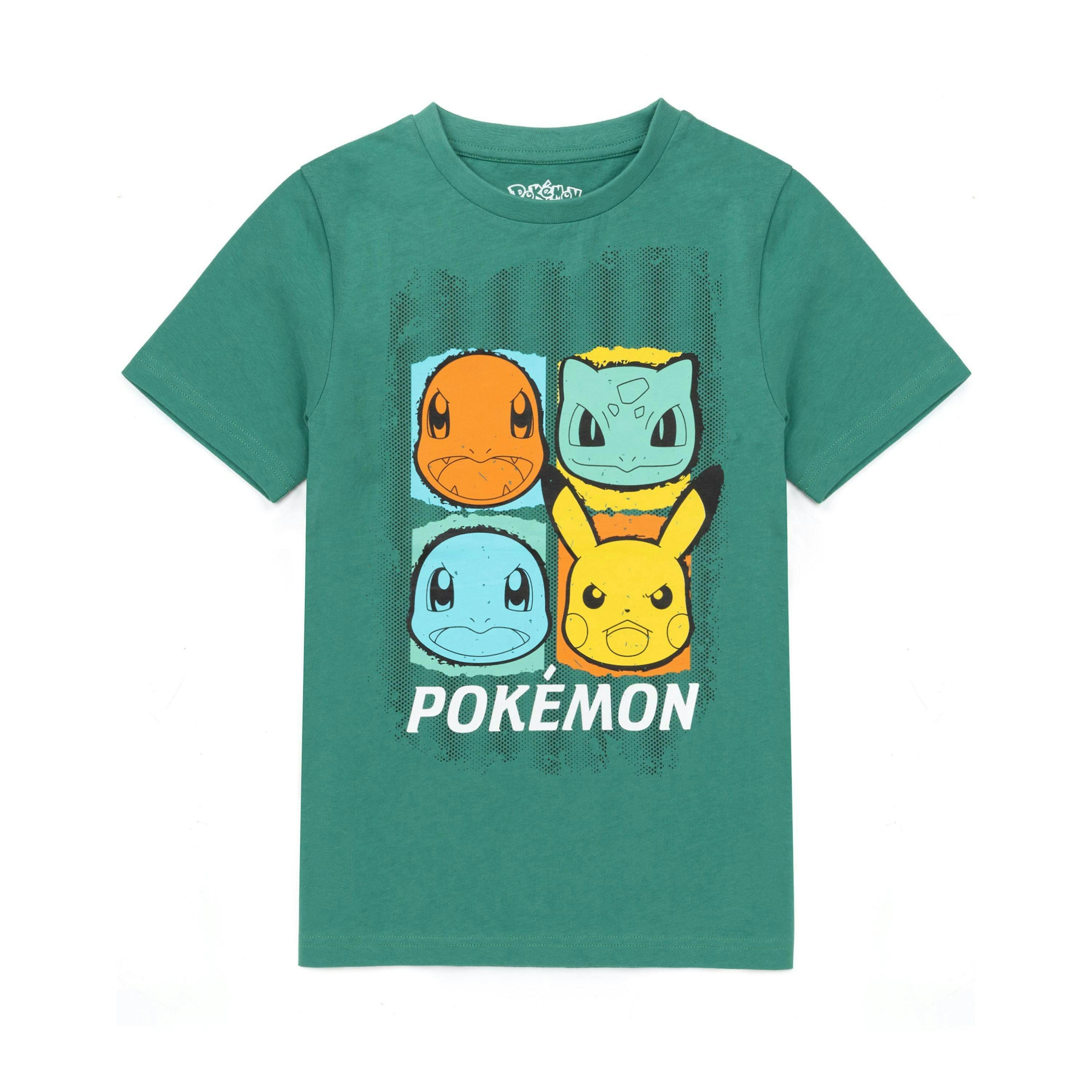 Pokemon Boys Green Character Placement Print Short Sleeved T-Shirt [dis] by Vanilla Underground , view 1 of 6