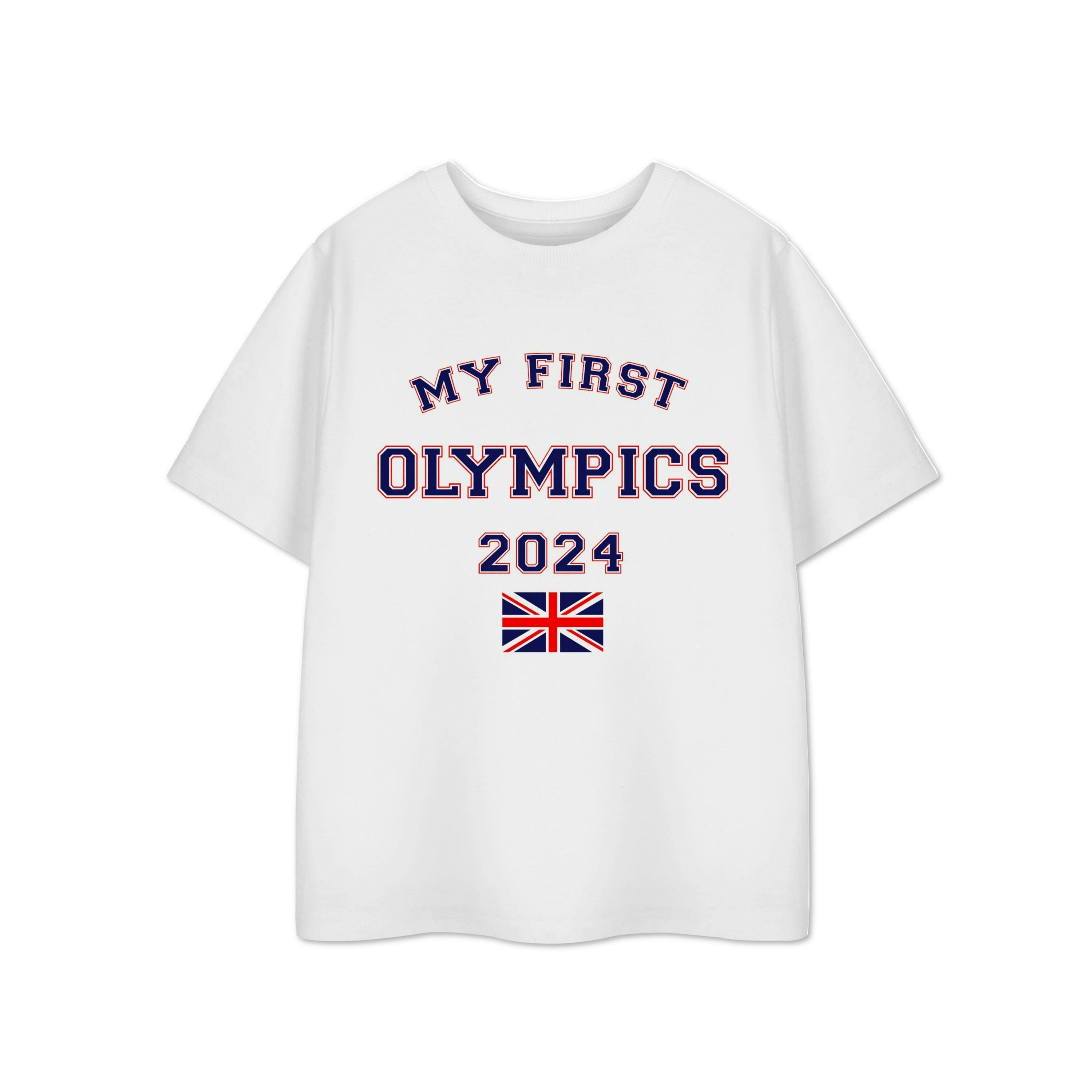 Show Me The Merch Unisex Kids White My First Olympics Short Sleeved T-Shirt by Vanilla Underground , view 1 of 1
