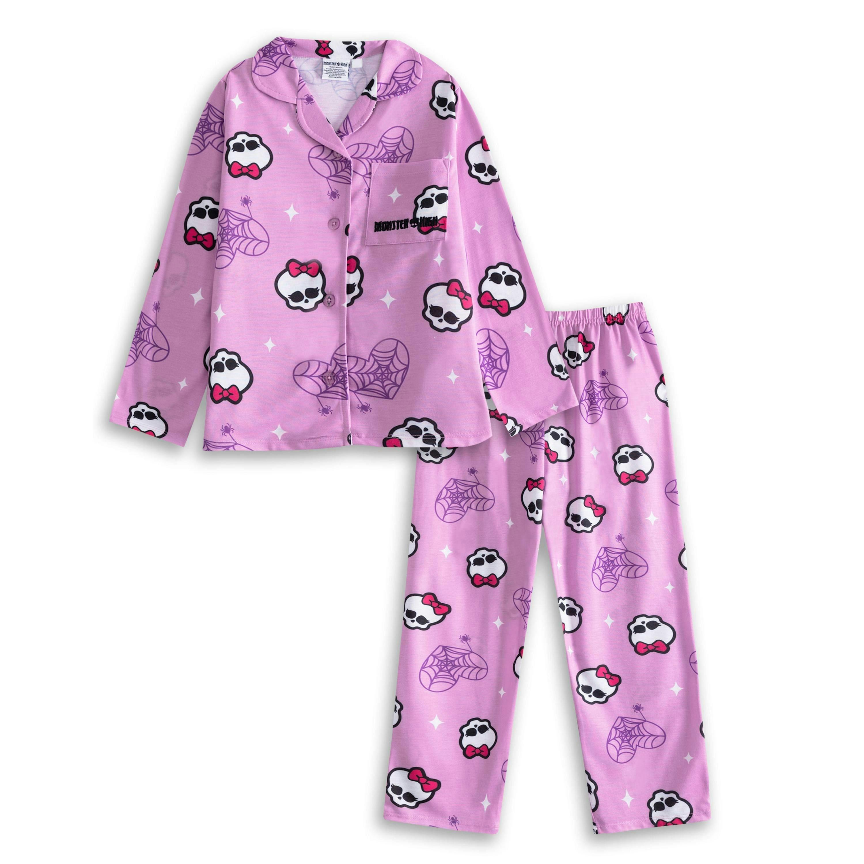 Monster High Girls Pink Character Long Sleeve Long Leg Pyjama Set by Vanilla Underground , view 1 of 6