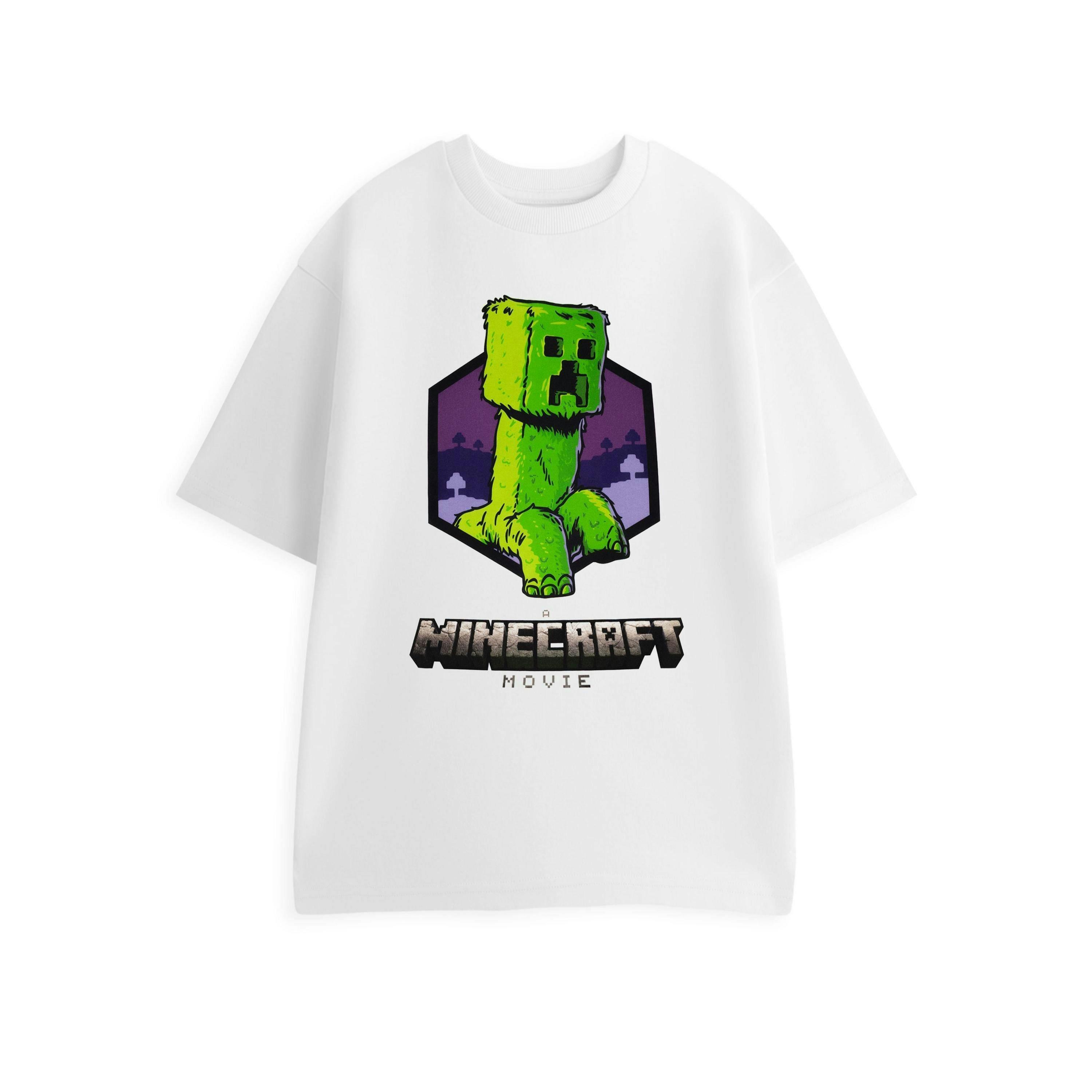 Minecraft Mens White Creeper Short Sleeved T-Shirt by Vanilla Underground , view 1 of 4