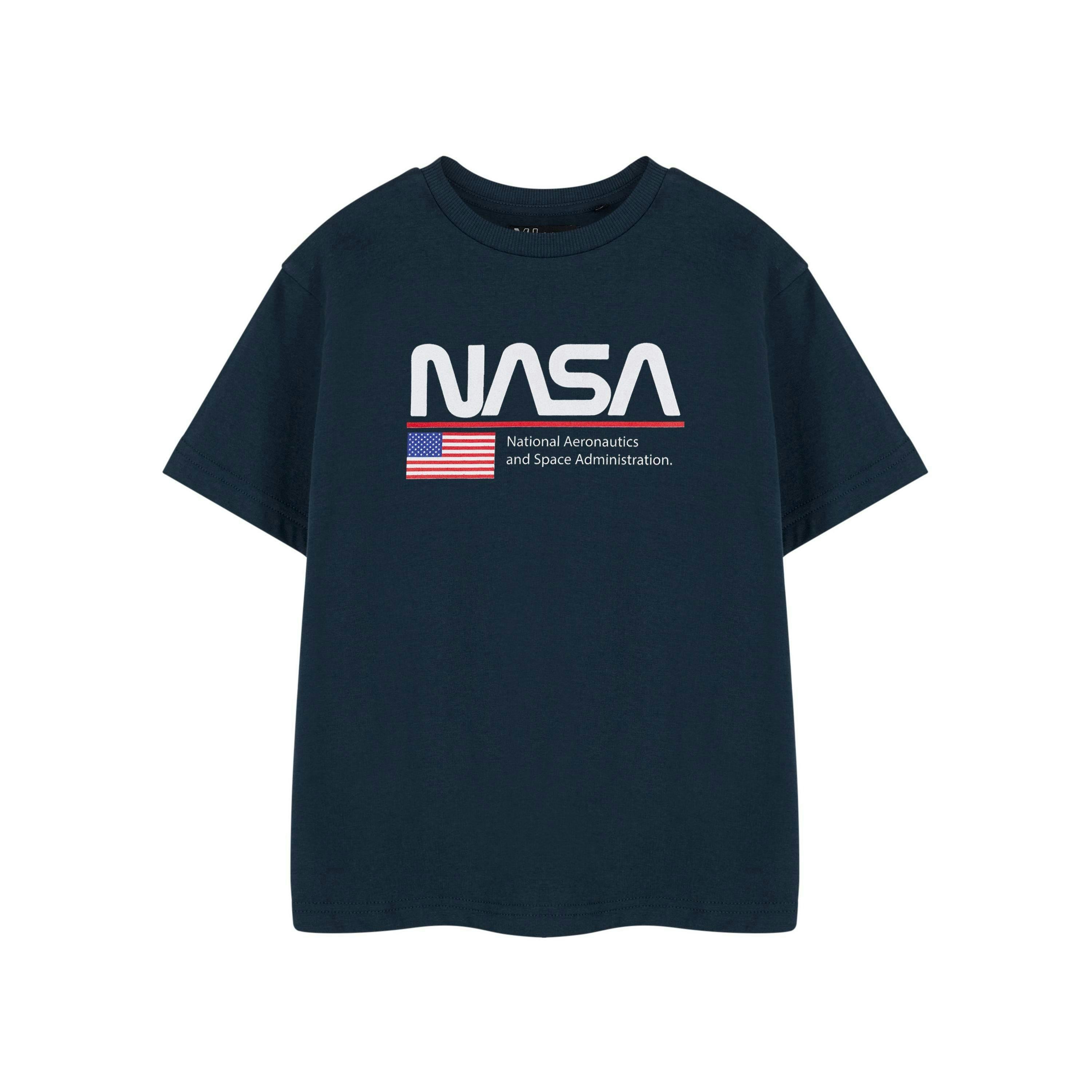NASA Unisex Kids Blue Space Kids Short Sleeved T-Shirt by Vanilla Underground , view 1 of 3