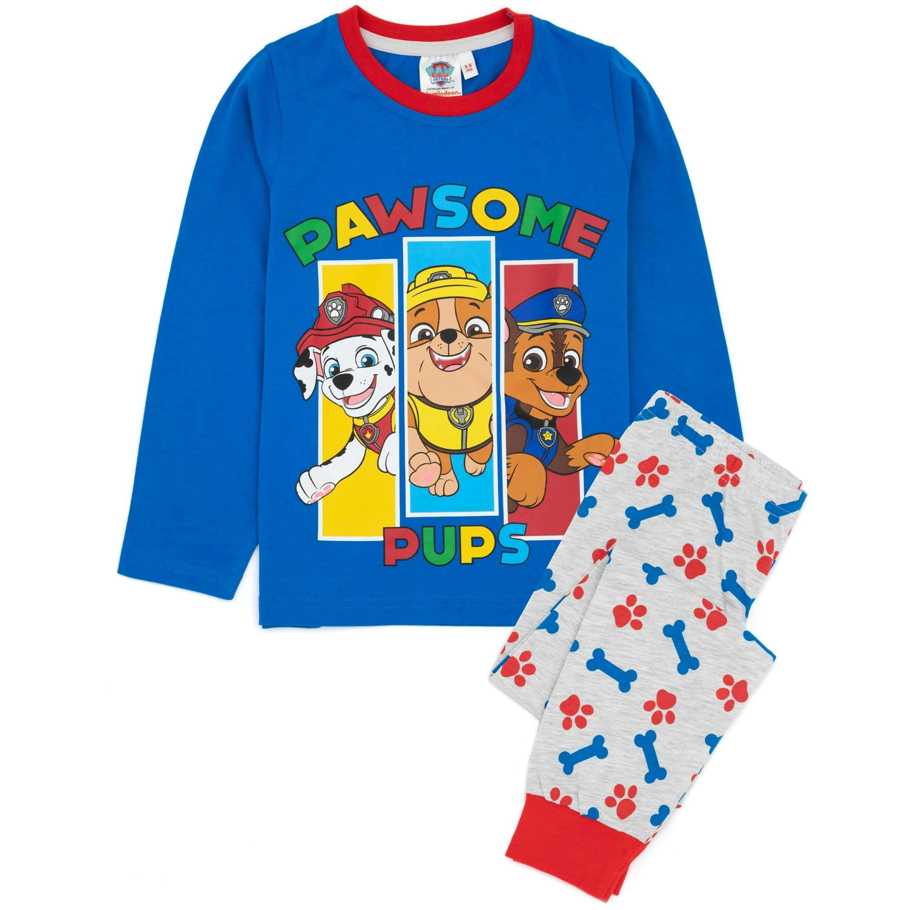Paw Patrol Boys Blue Long Sleeve Long Leg Pyjama Set by Vanilla Underground , view 1 of 6