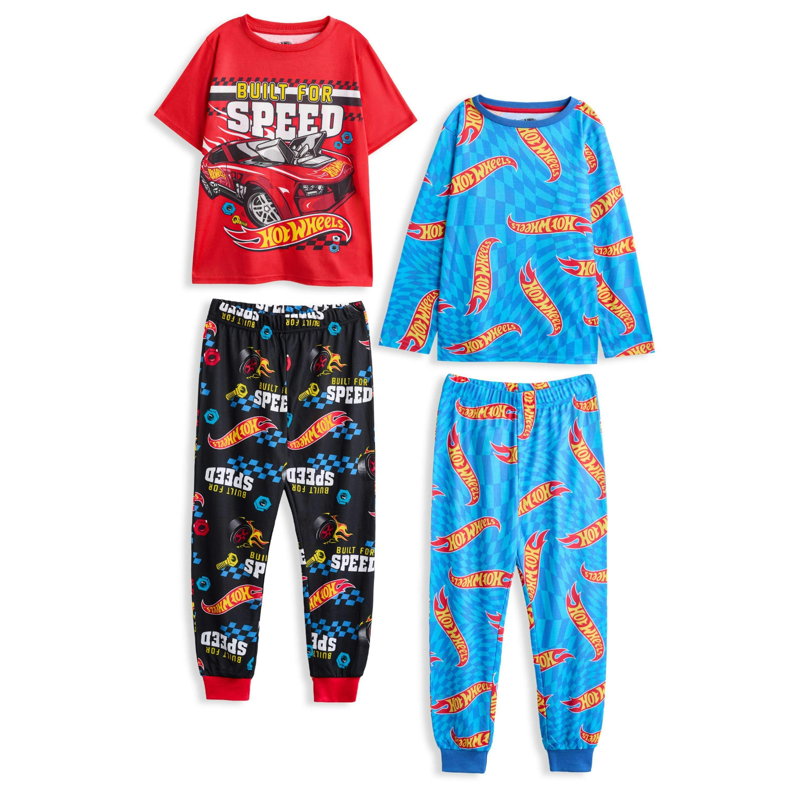 Hot Wheels Boys Multicoloured Built For Speed Multi-Pack of 2 Long Leg Pyjama Set by Vanilla Underground , view 1 of 6