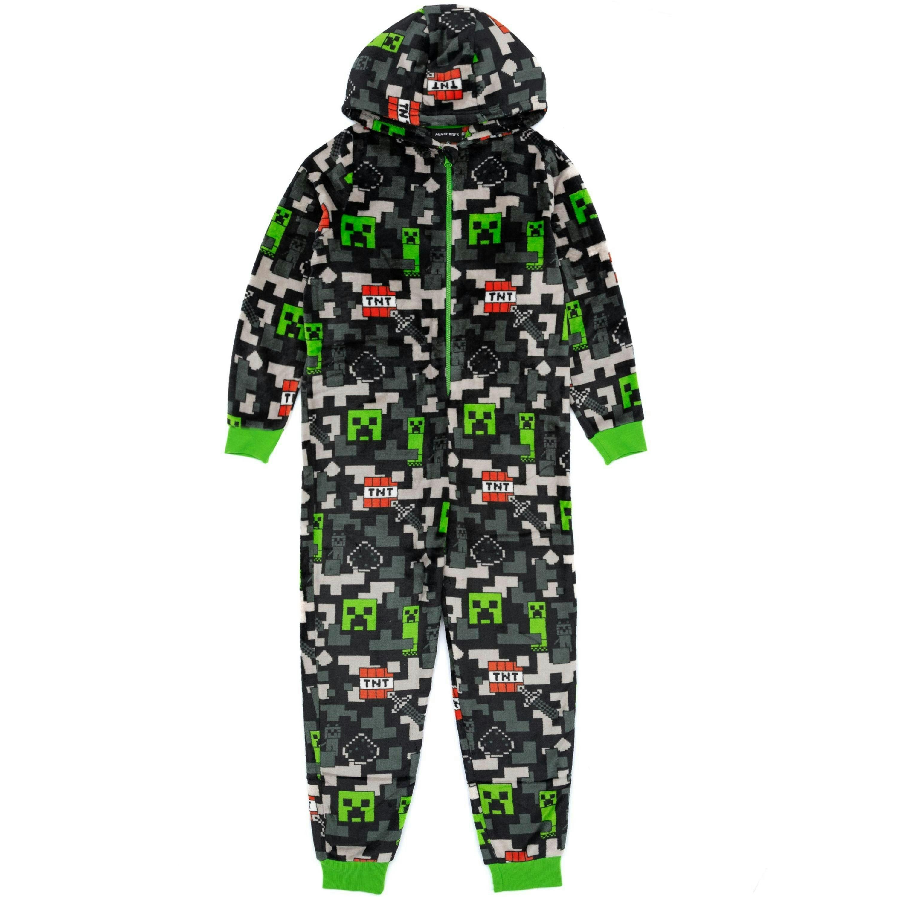 Minecraft Boys Multicoloured Creeper & Tnt All-Over Print Onesie by Vanilla Underground , view 1 of 6