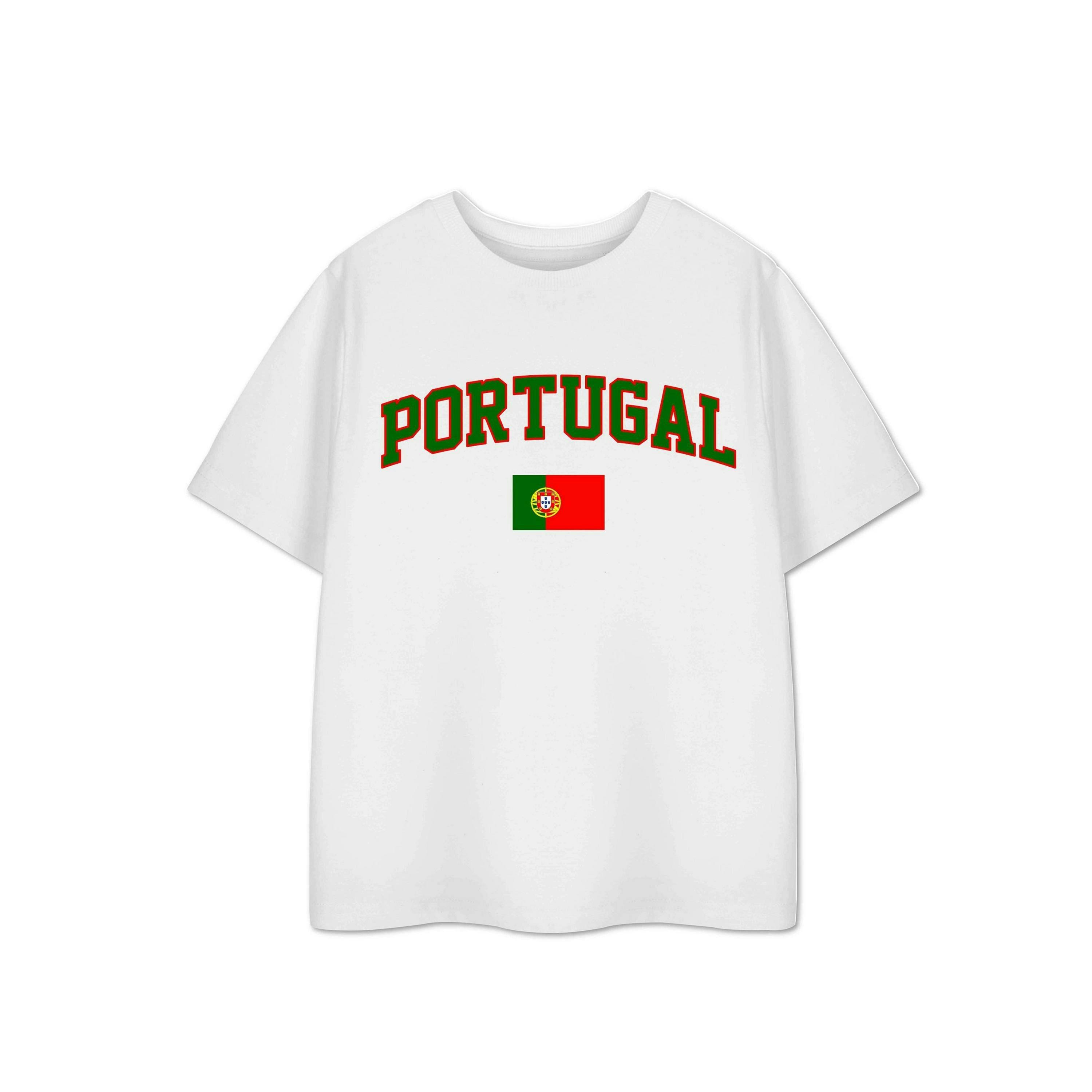 Show Me The Merch Unisex Kids White Portugal Short Sleeved T-Shirt by Vanilla Underground , view 1 of 1