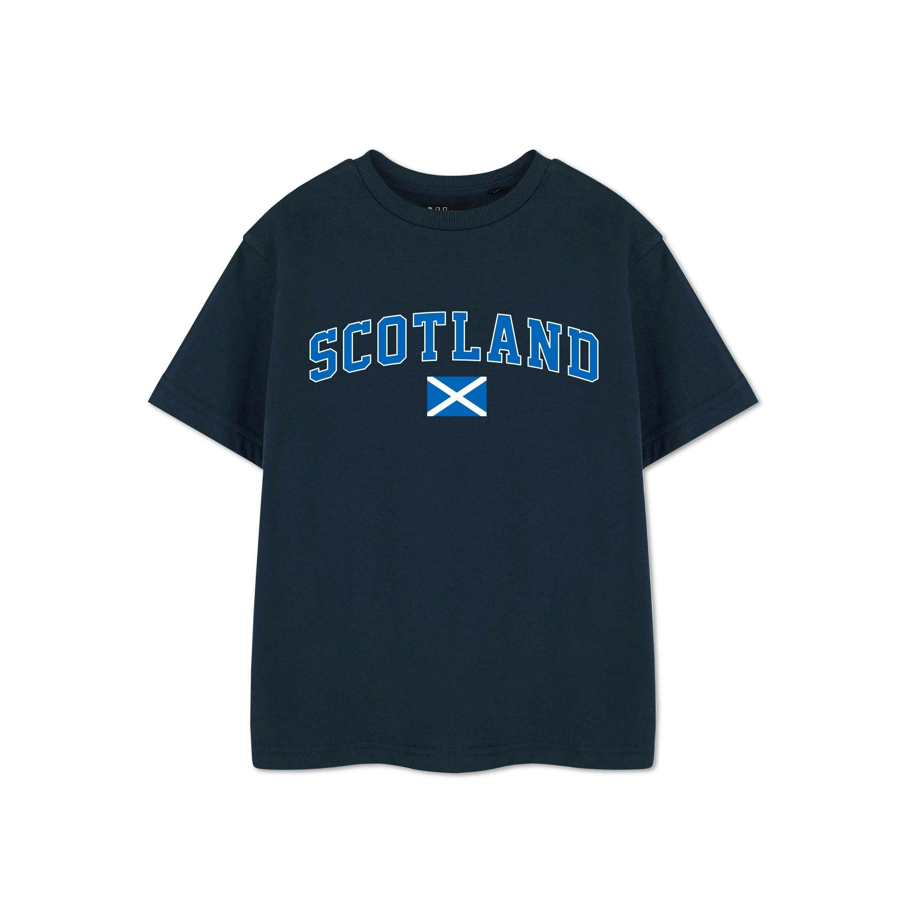 Show Me The Merch Unisex Kids Blue Scotland Short Sleeved T-Shirt by Vanilla Underground , view 1 of 1