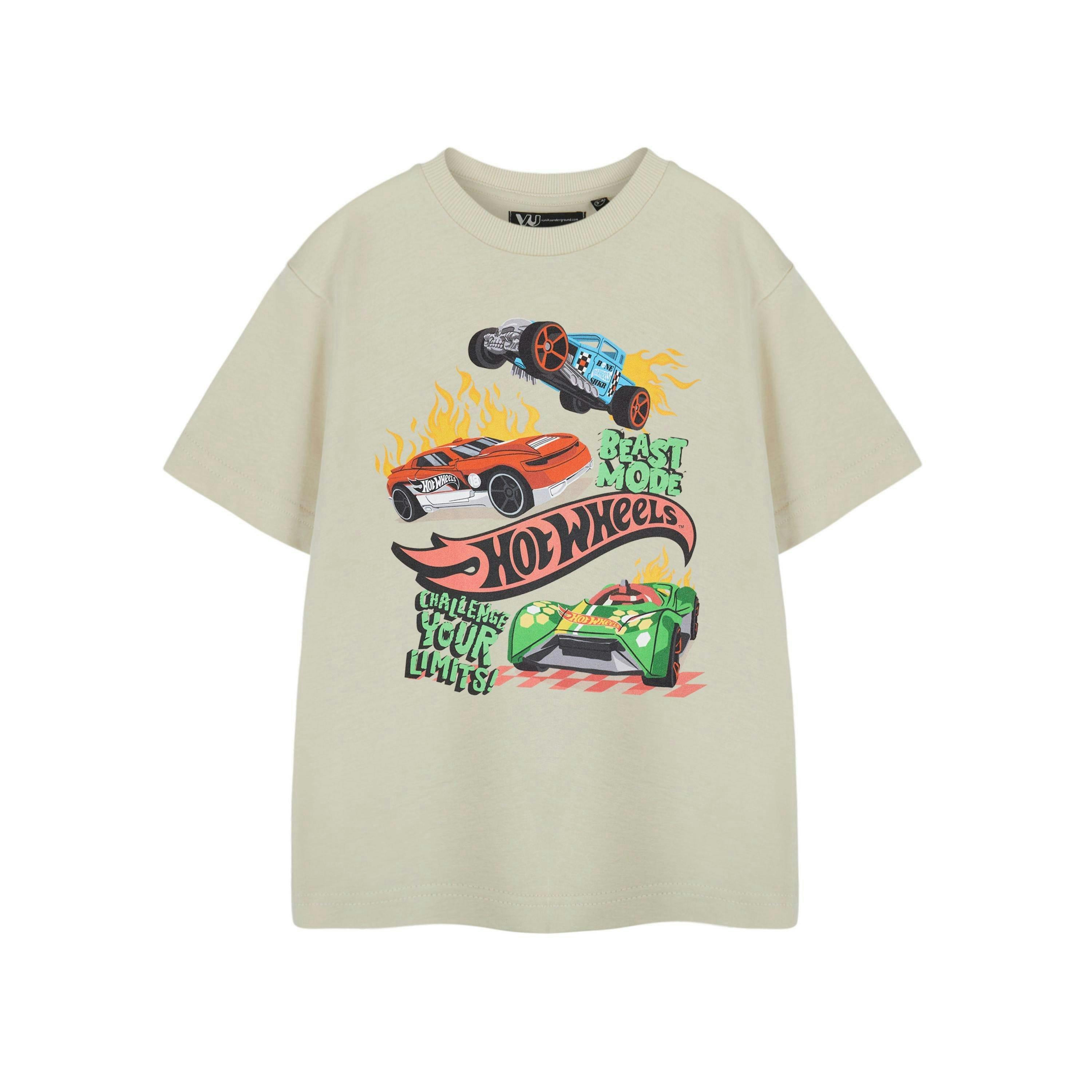Hot Wheels Boys Beige Beast Mode Short Sleeved T-Shirt by Vanilla Underground , view 1 of 3