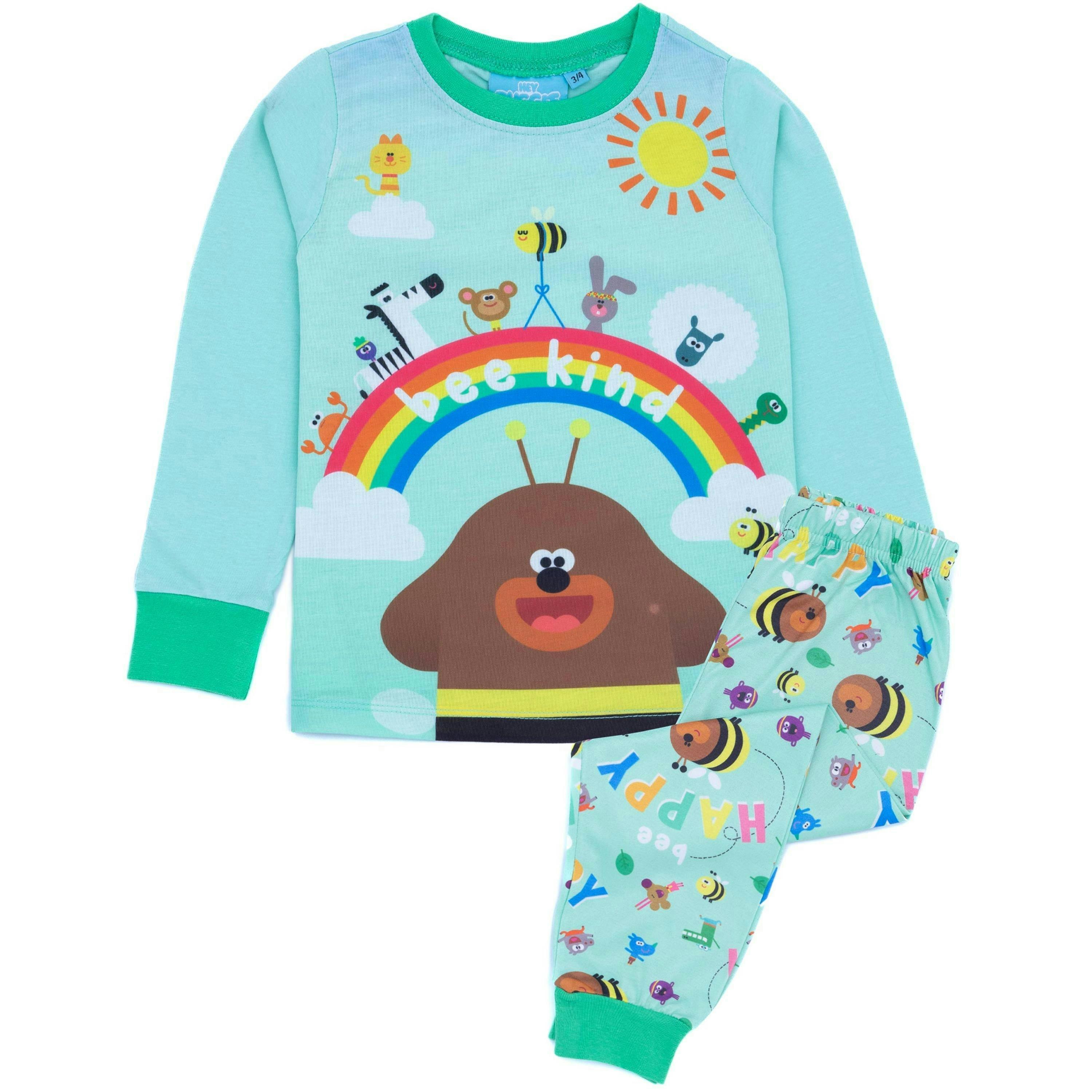 Hey Duggee Girls Green Bee kind Long Sleeve Long Leg Pyjama Set by Vanilla Underground , view 1 of 6