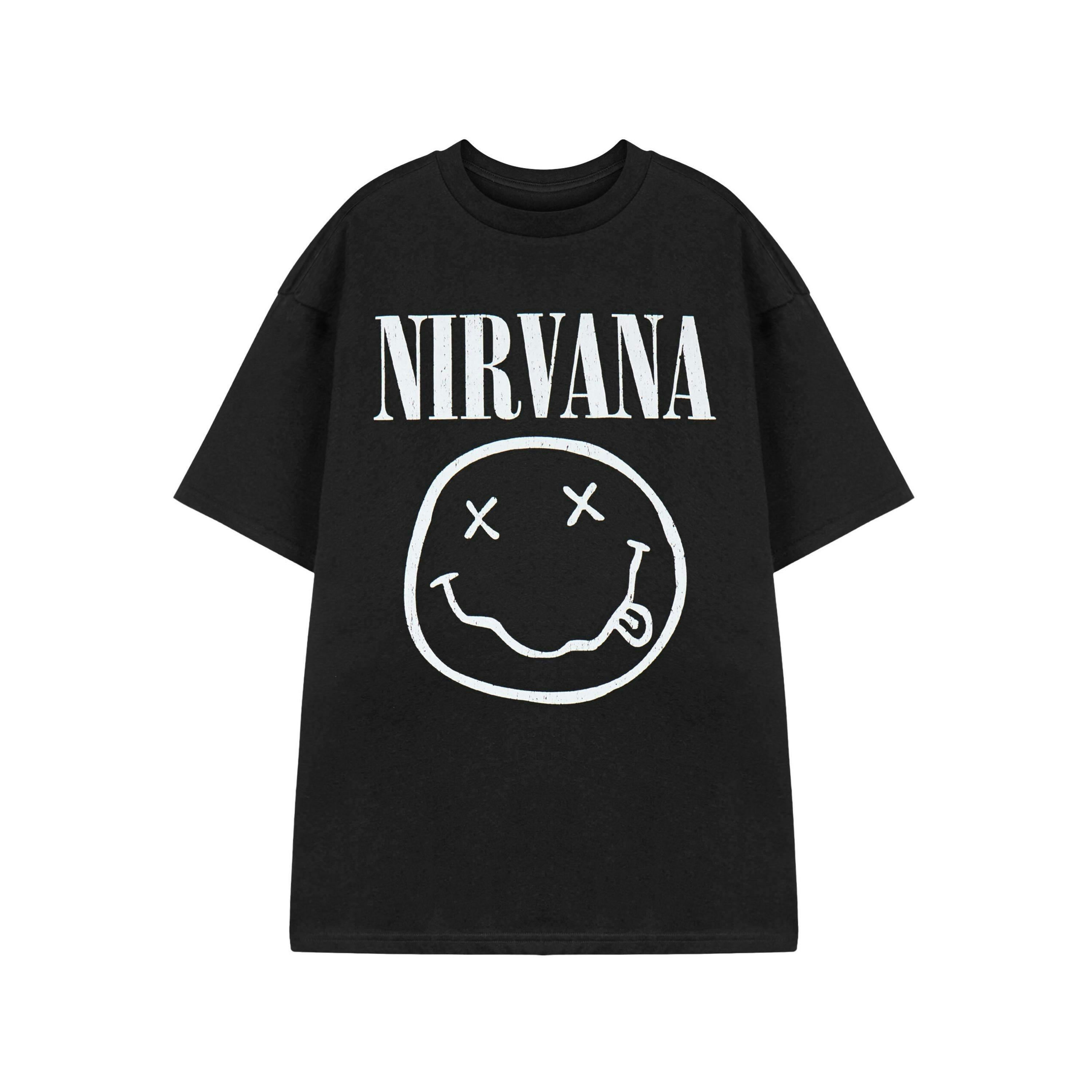 Nirvana Mens Black Logo Short Sleeved T-Shirt by Vanilla Underground , view 1 of 2