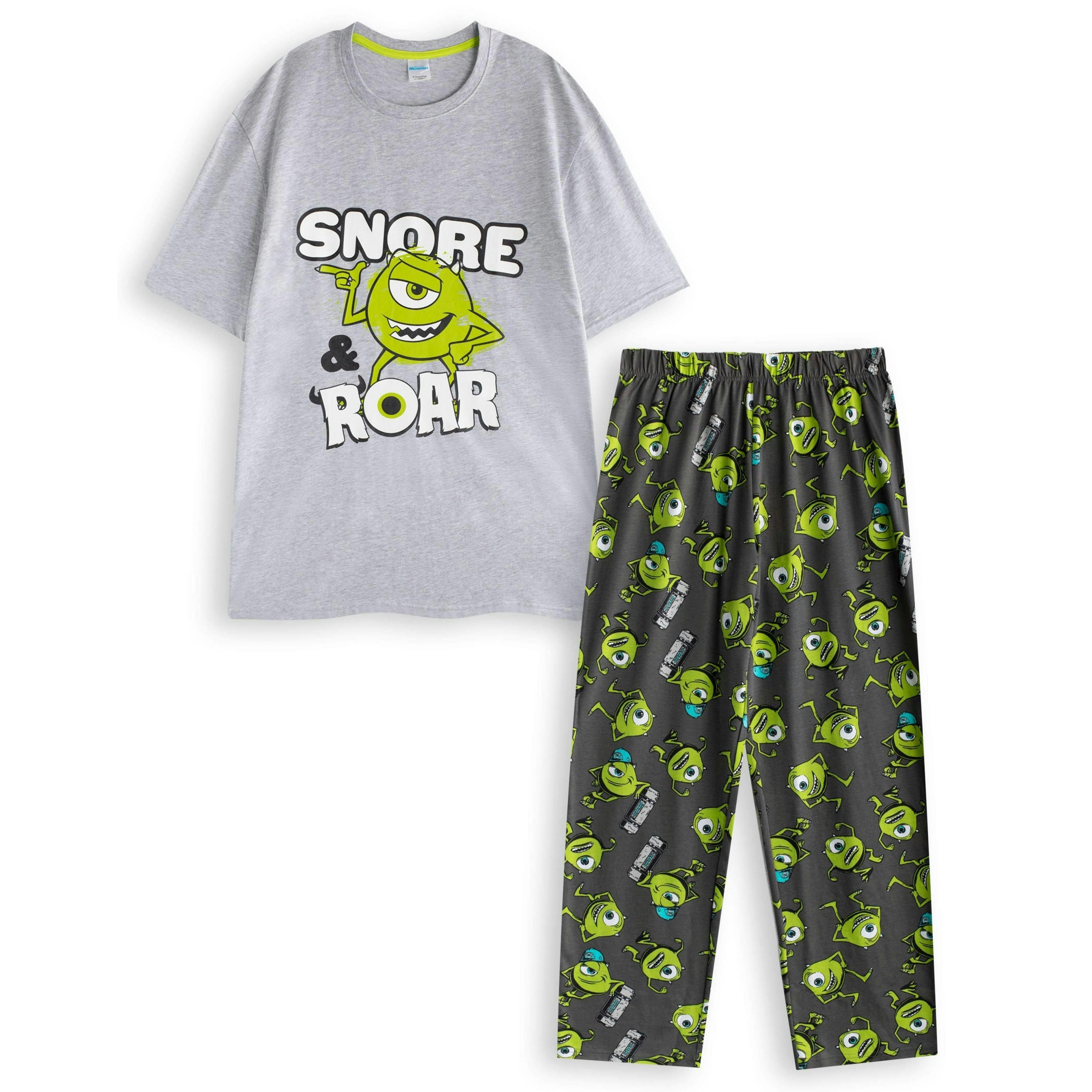 Disney Mens Multicoloured Monster Inc Short Sleeve Long Leg Pyjama Set by Vanilla Underground , view 1 of 6