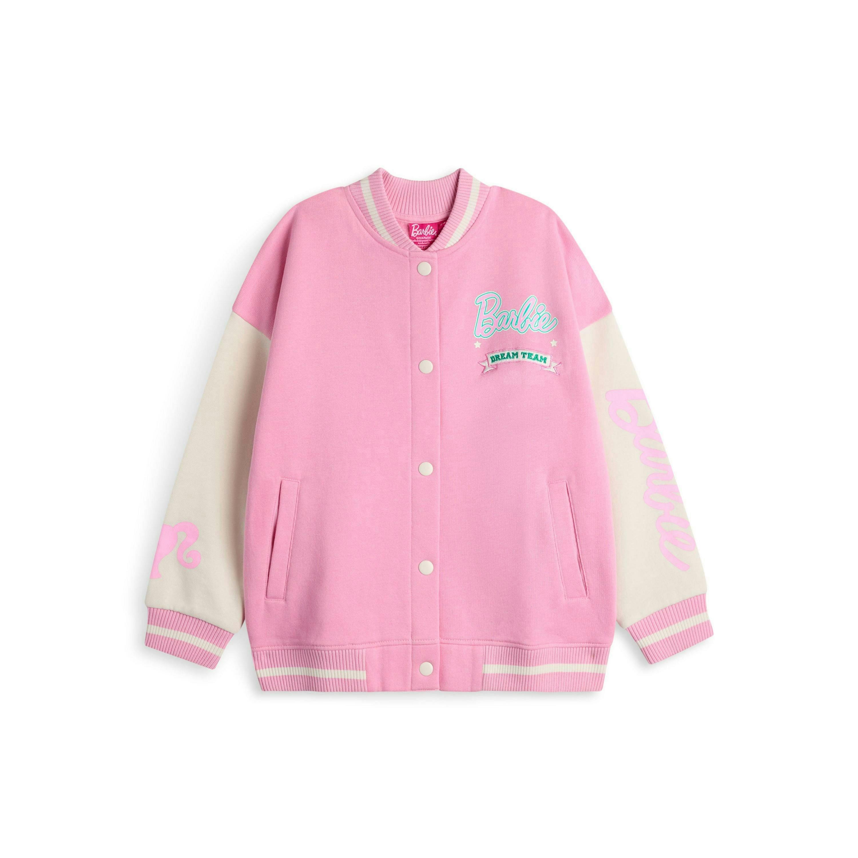 Barbie Girls Pink Dream Team Varsity Jacket by Vanilla Underground , view 1 of 6