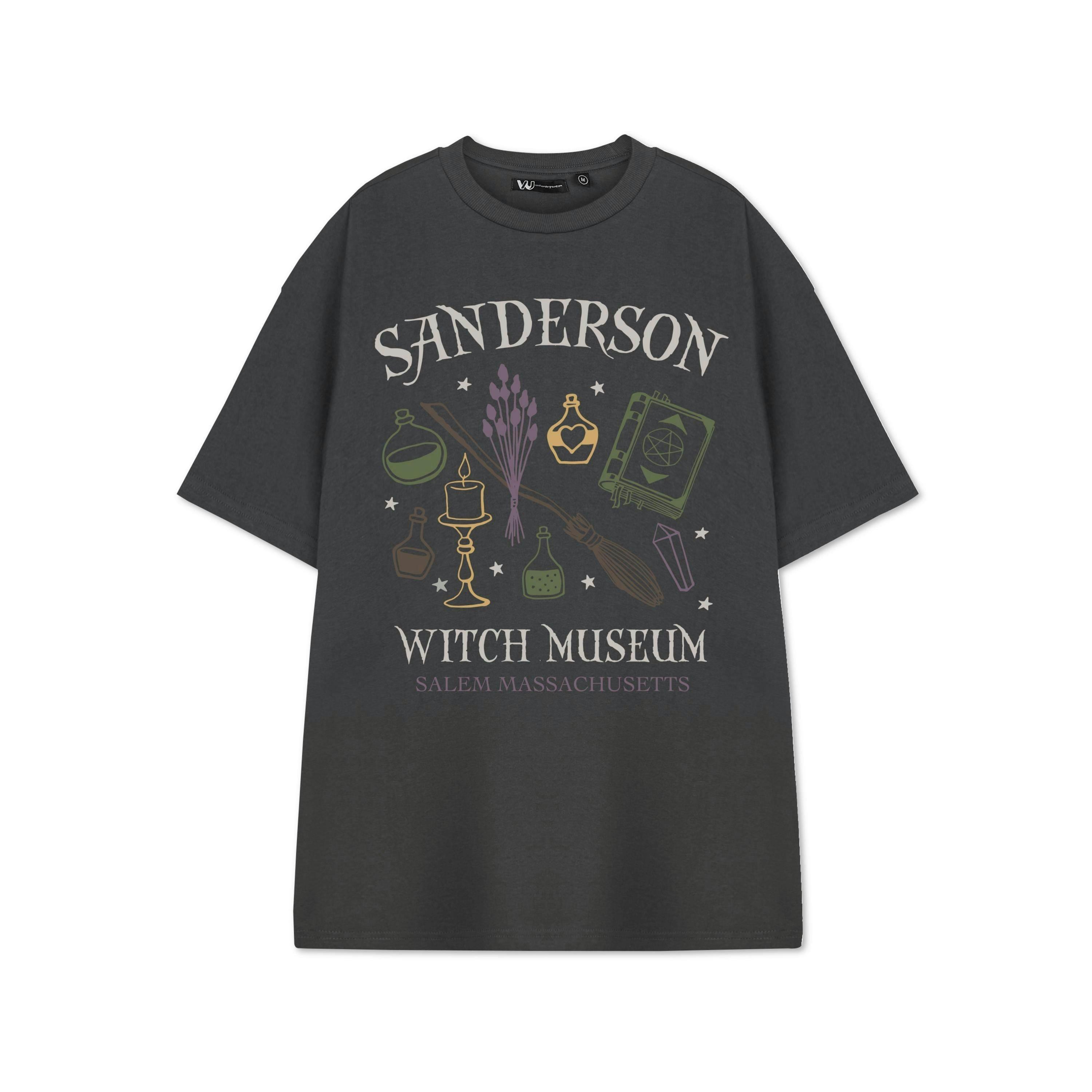 Show Me The Merch Womens Grey Sanderson Witch Museum Short Sleeved T-Shirt by Vanilla Underground , view 1 of 1